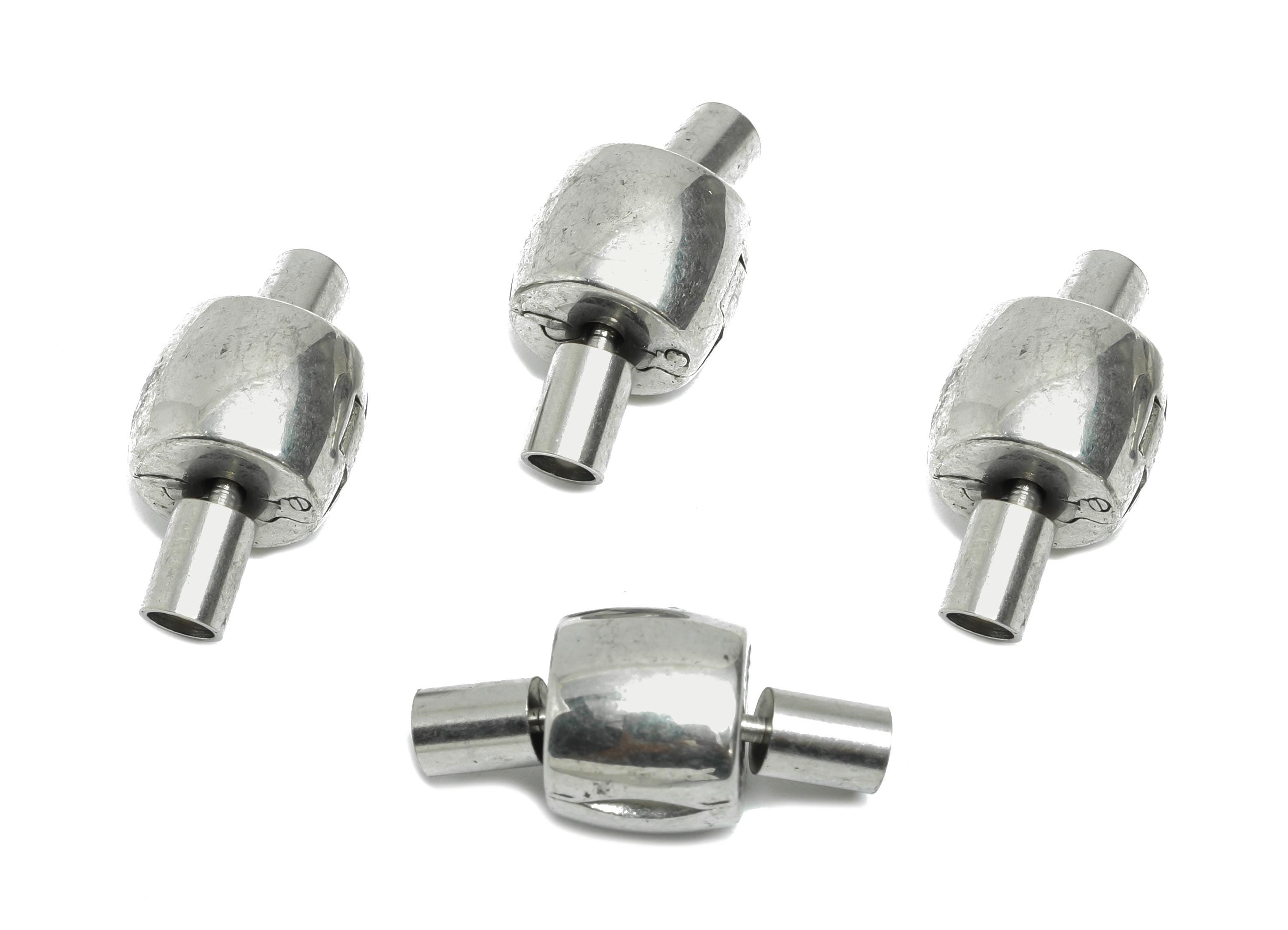 Steel Tube Connector - Stainless Steel Openable Clasp - Jewelry Clasp Connector - Steel Lock for DIY Necklace Bracelet - 19x10x9mm - SS1547 - DOMEDBAZAAR