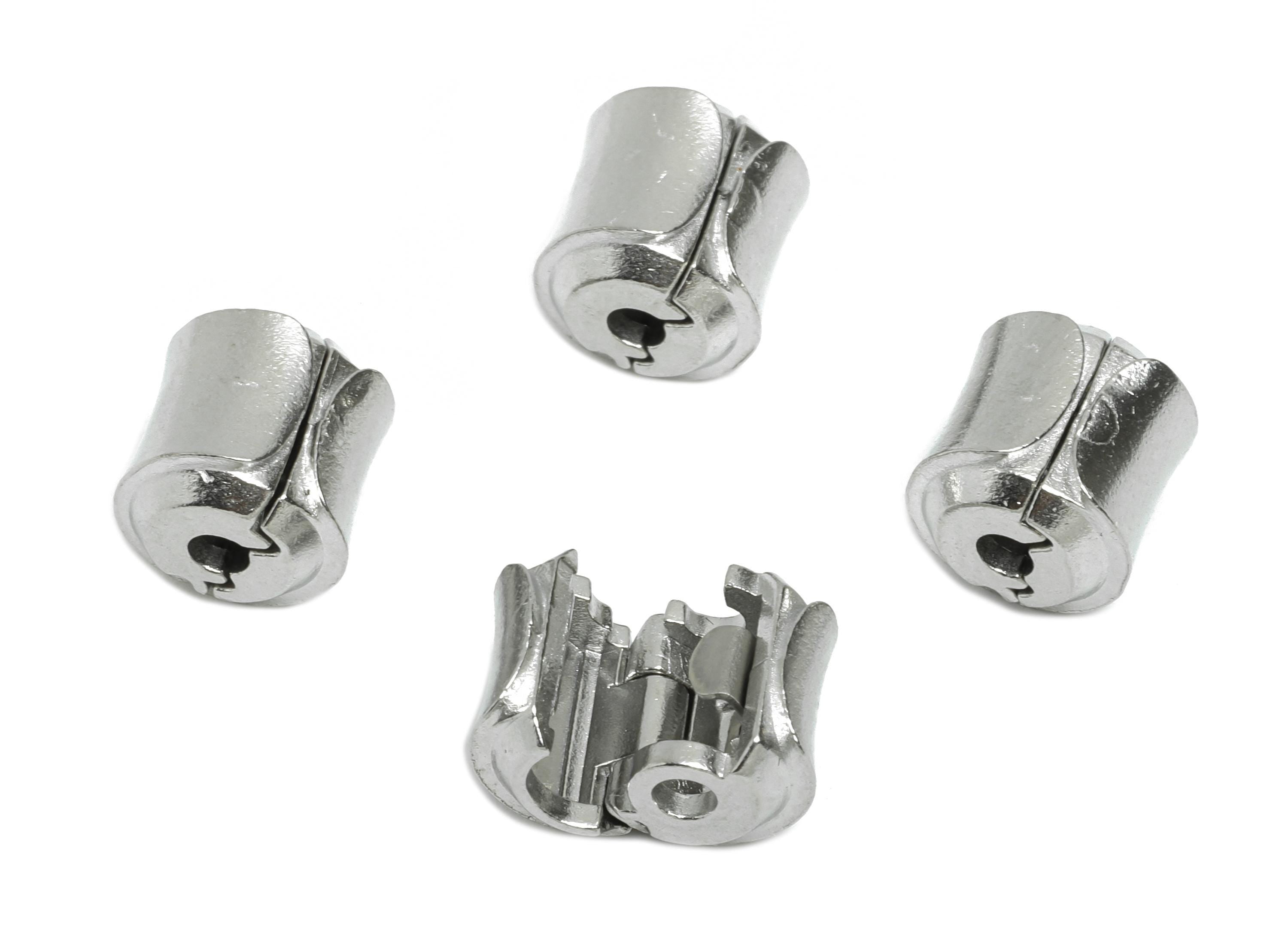 Stainless Steel Connector - Steel Openable Clasp - Cord Ends for Necklace Bracelet - Steel Lock for DIY Necklace Bracelet - 8x7x7mm - SS1544 - DOMEDBAZAAR