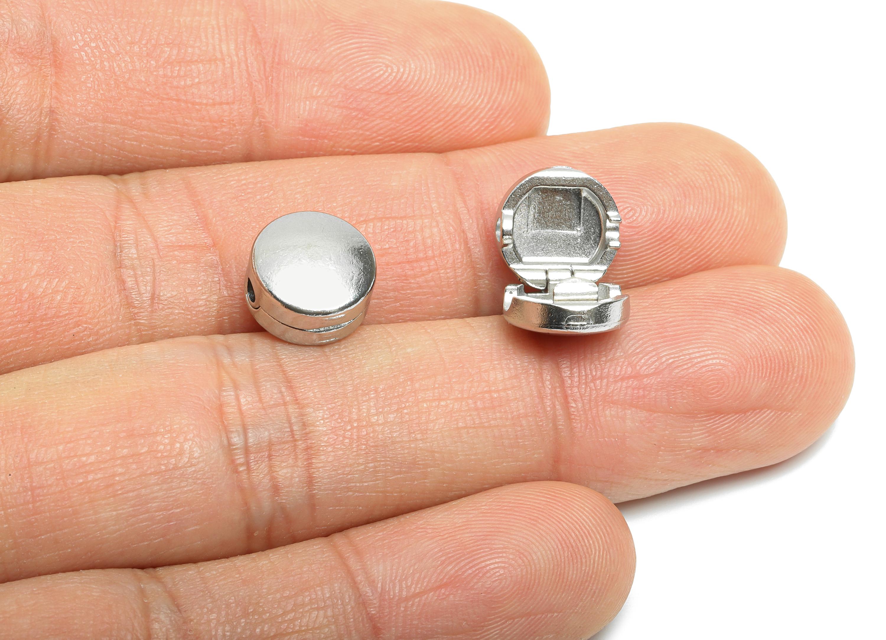 Stainless Steel Connector - Steel Openable Clasp - Clasp for Jewelry Chain End Cap - Steel Lock for DIY Necklace Bracelet - 10x10x6mm-SS1545 - DOMEDBAZAAR