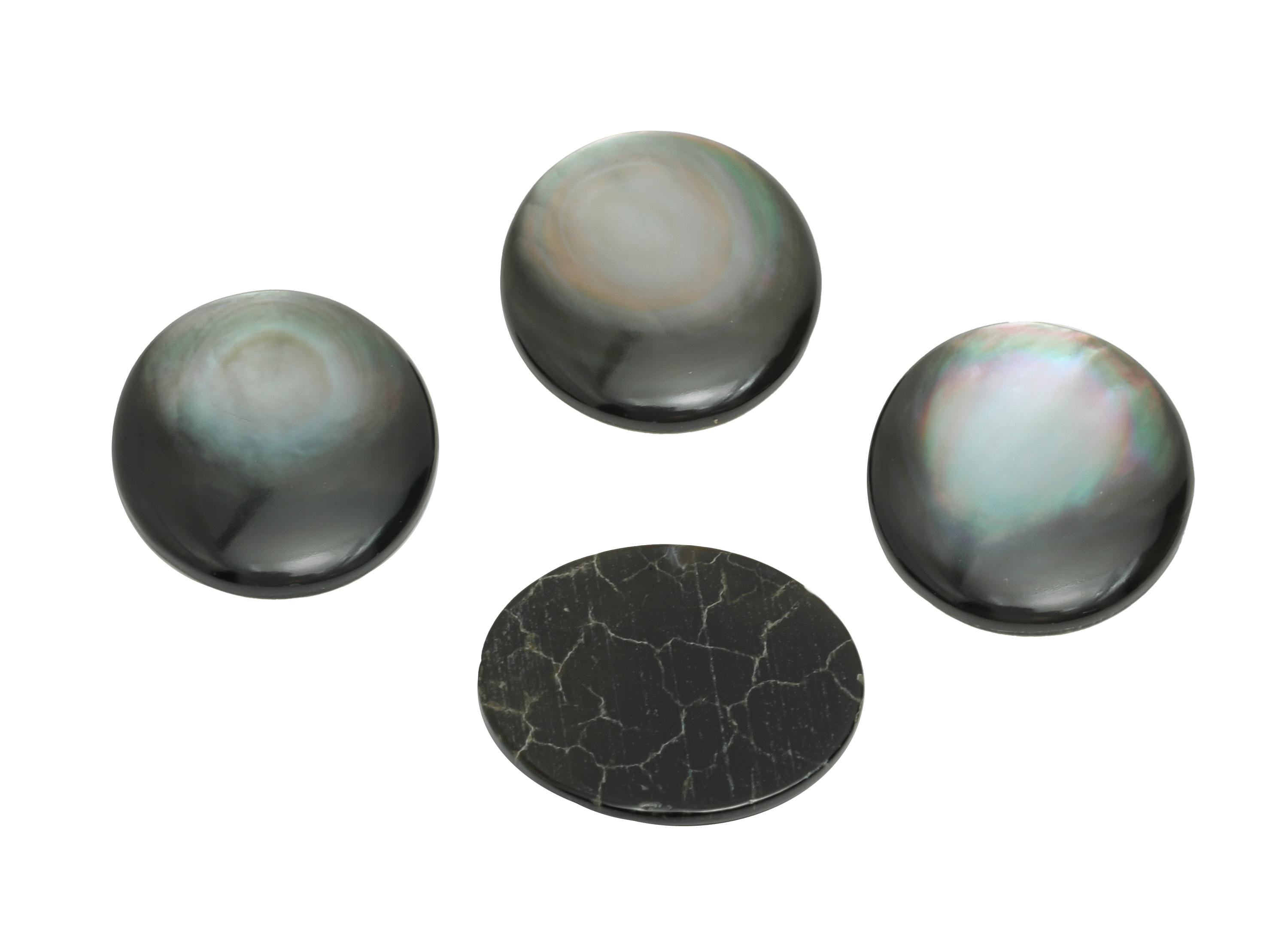 13*15mm Natural Black Shells Cabochon - Oval Cabochon DIY Gemstone Setting - Cabochon for Rings or Pendants - Healing Gemstone - NS3072