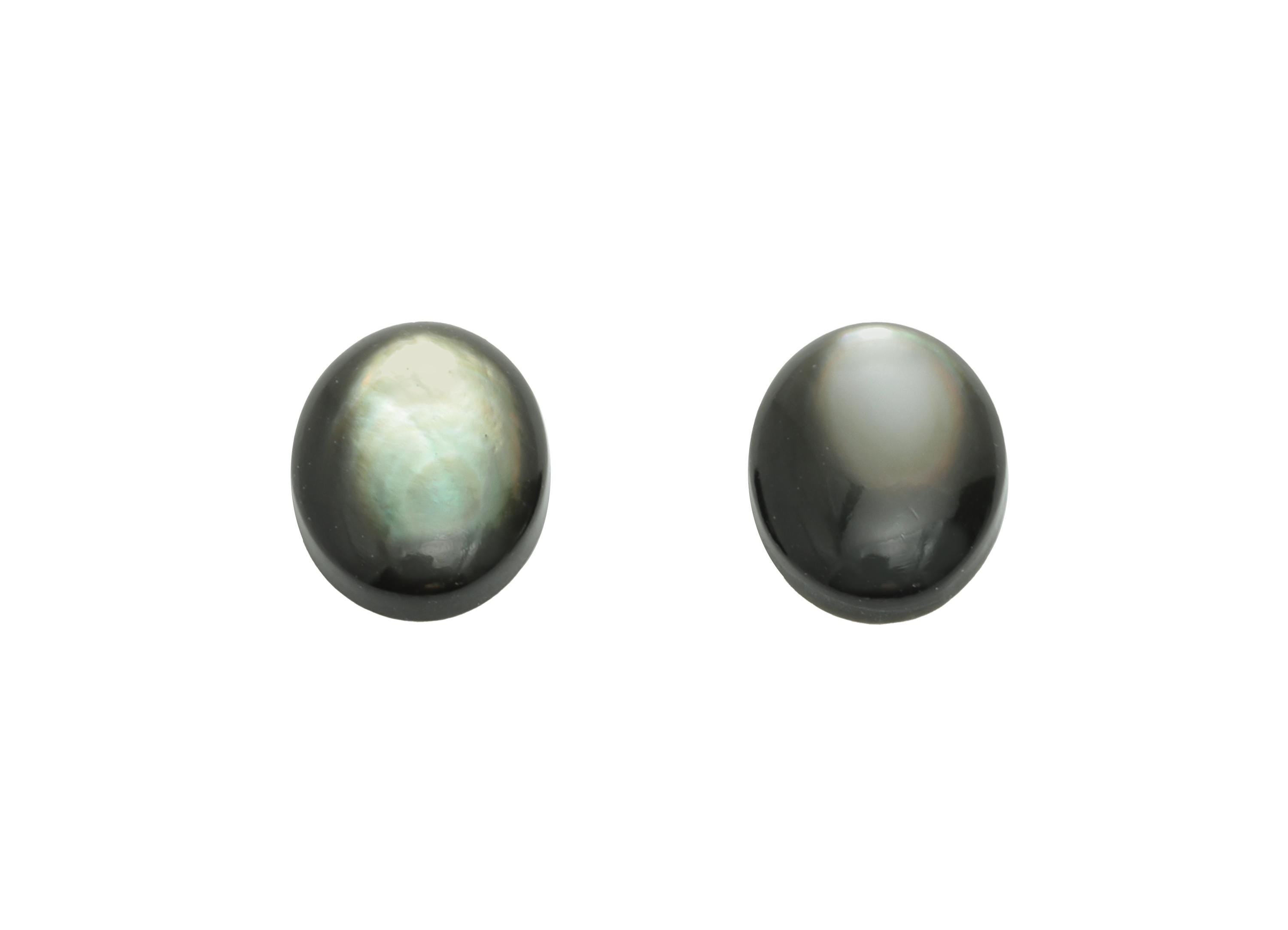 6*8mm Natural Black Shells Cabochon - Oval Cabochon DIY Gemstone Setting - Cabochon for Rings or Pendants - Healing Gemstone - NS3060