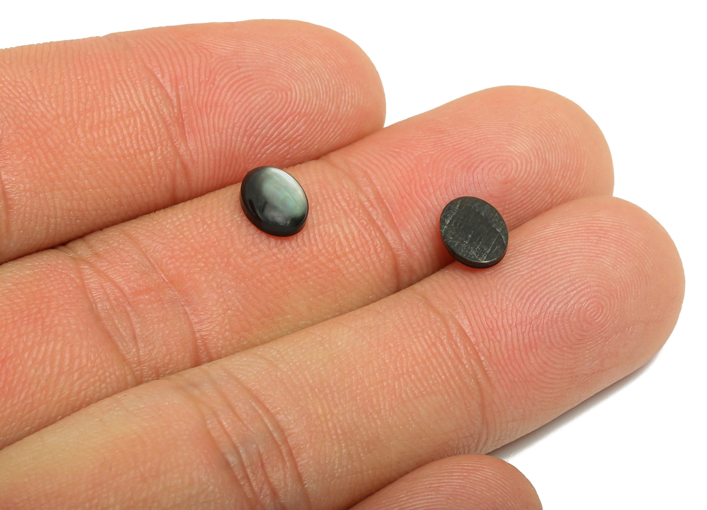 6*8mm Natural Black Shells Cabochon - Oval Cabochon DIY Gemstone Setting - Cabochon for Rings or Pendants - Healing Gemstone - NS3060