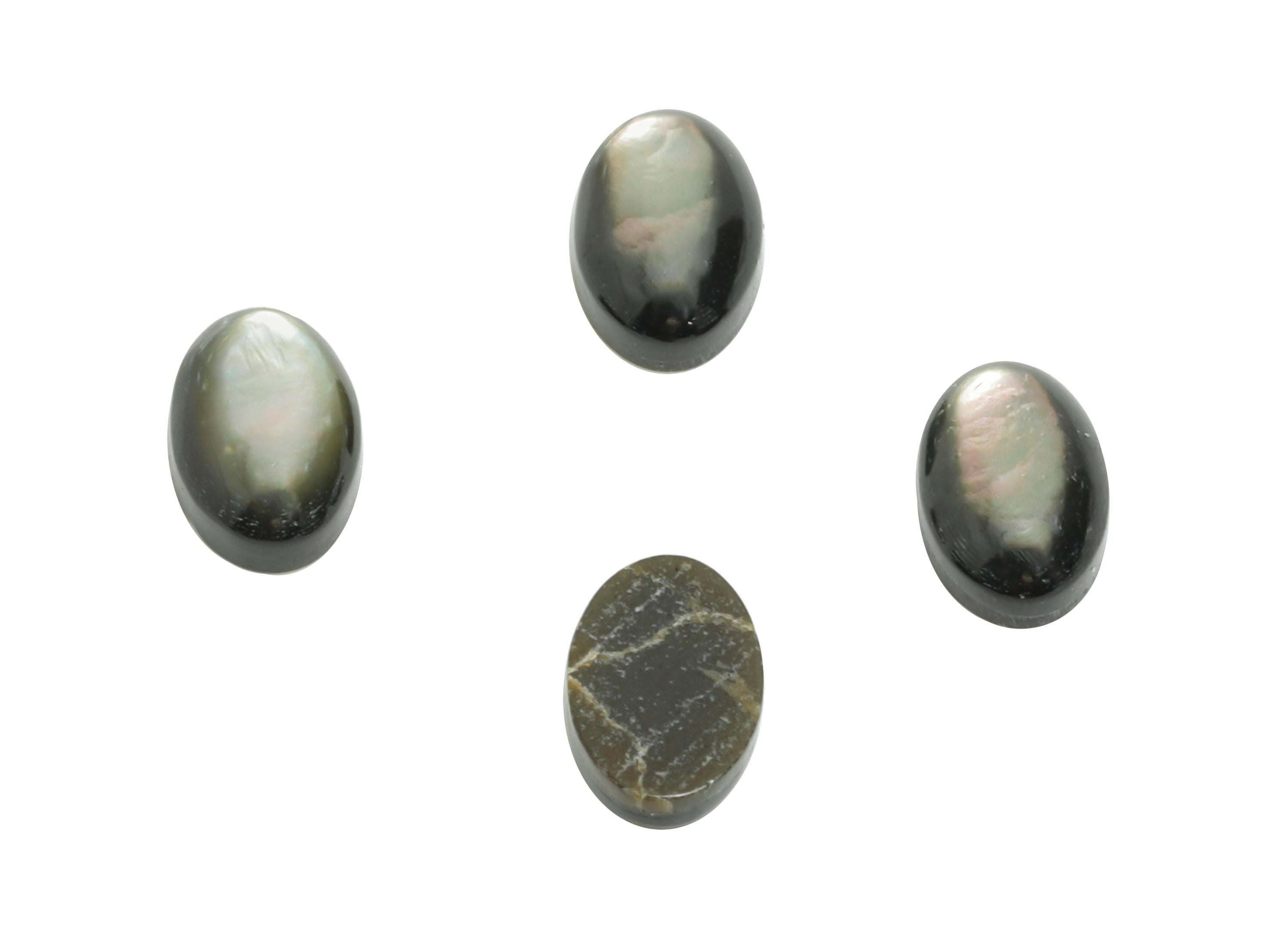 4*6mm Natural Black Shells Cabochon - Oval Cabochon DIY Gemstone Setting - Cabochon for Rings or Pendants - Healing Gemstone - NS3056