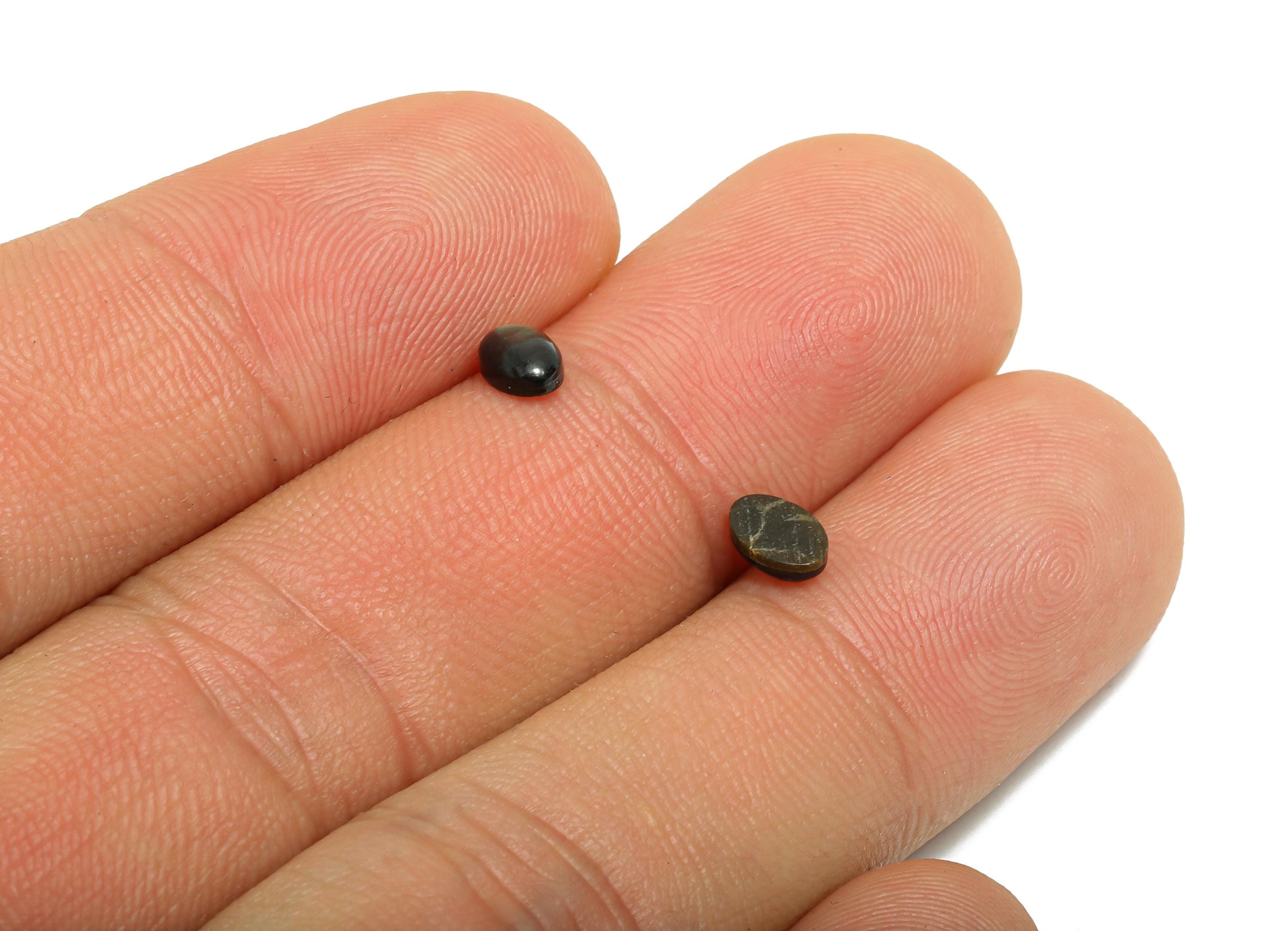 4*6mm Natural Black Shells Cabochon - Oval Cabochon DIY Gemstone Setting - Cabochon for Rings or Pendants - Healing Gemstone - NS3056