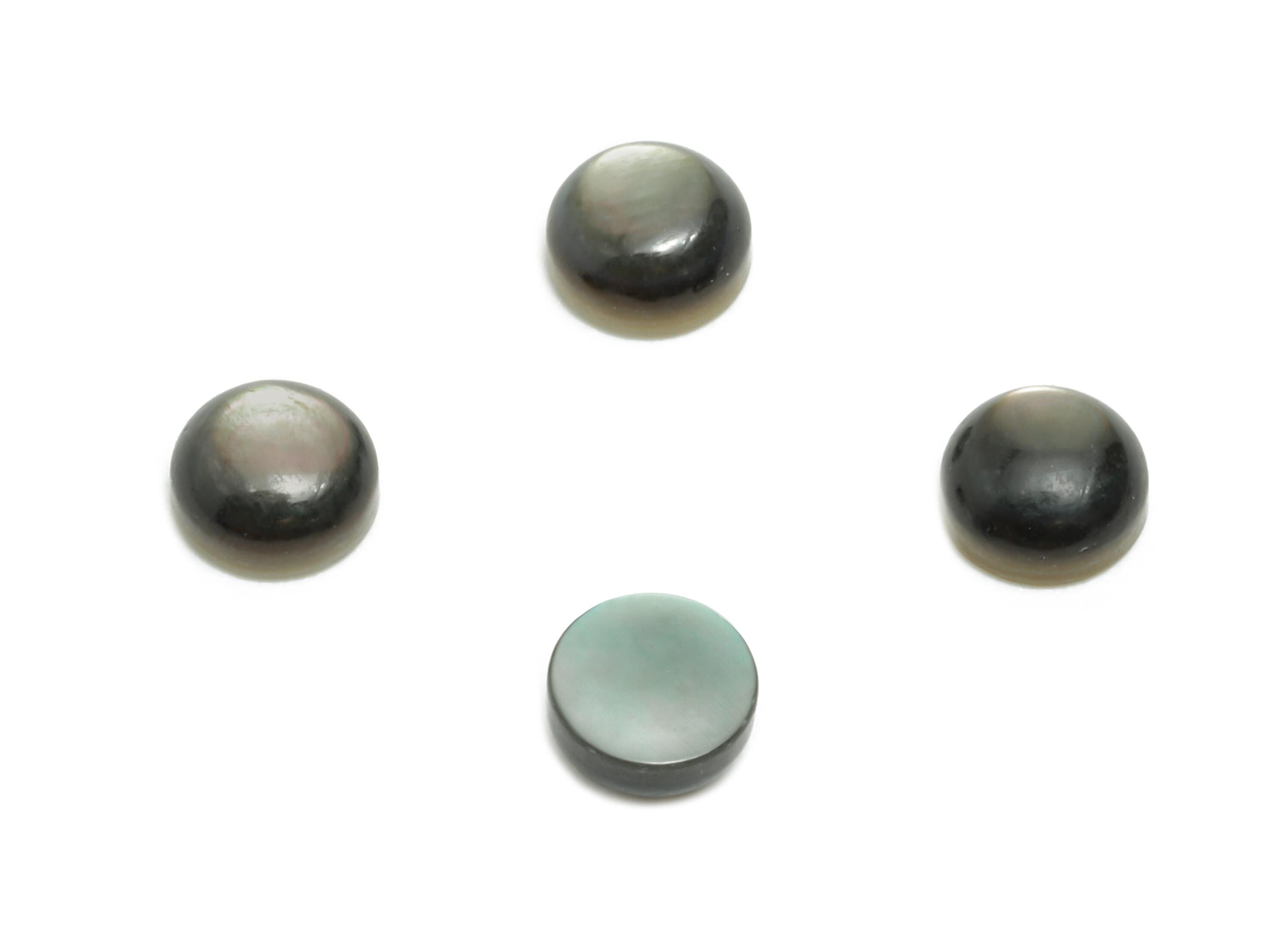 4mm Natural Black Shells Cabochon - Round Cabochon DIY Gemstone Setting - Cabochon for Rings or Pendants - Ring Jewelry Making - NS3040
