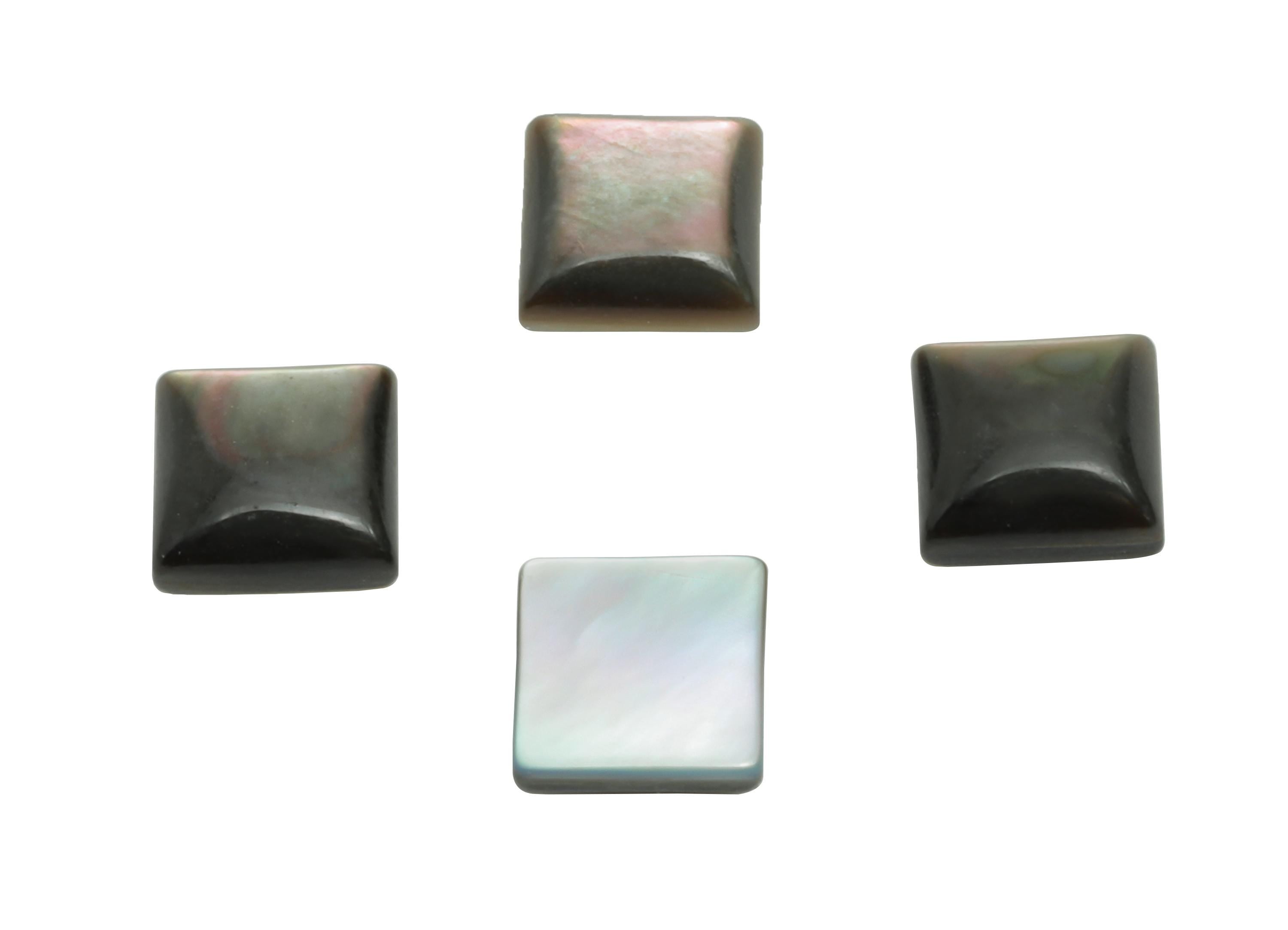 5x5mm Natural Black Shells Cabochon - Square Cabochon DIY Gemstone Setting - Cabochon for Rings or Pendants - Ring Jewelry Making - NS3084