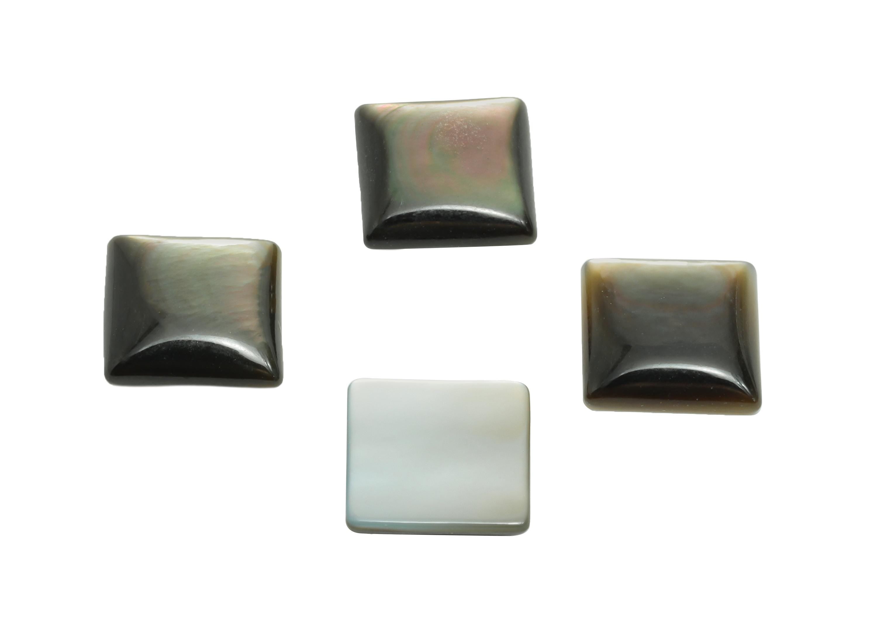 8x8mm Natural Black Shells Cabochon - Square Cabochon DIY Gemstone Setting - Cabochon for Rings or Pendants - Ring Jewelry Making - NS3088