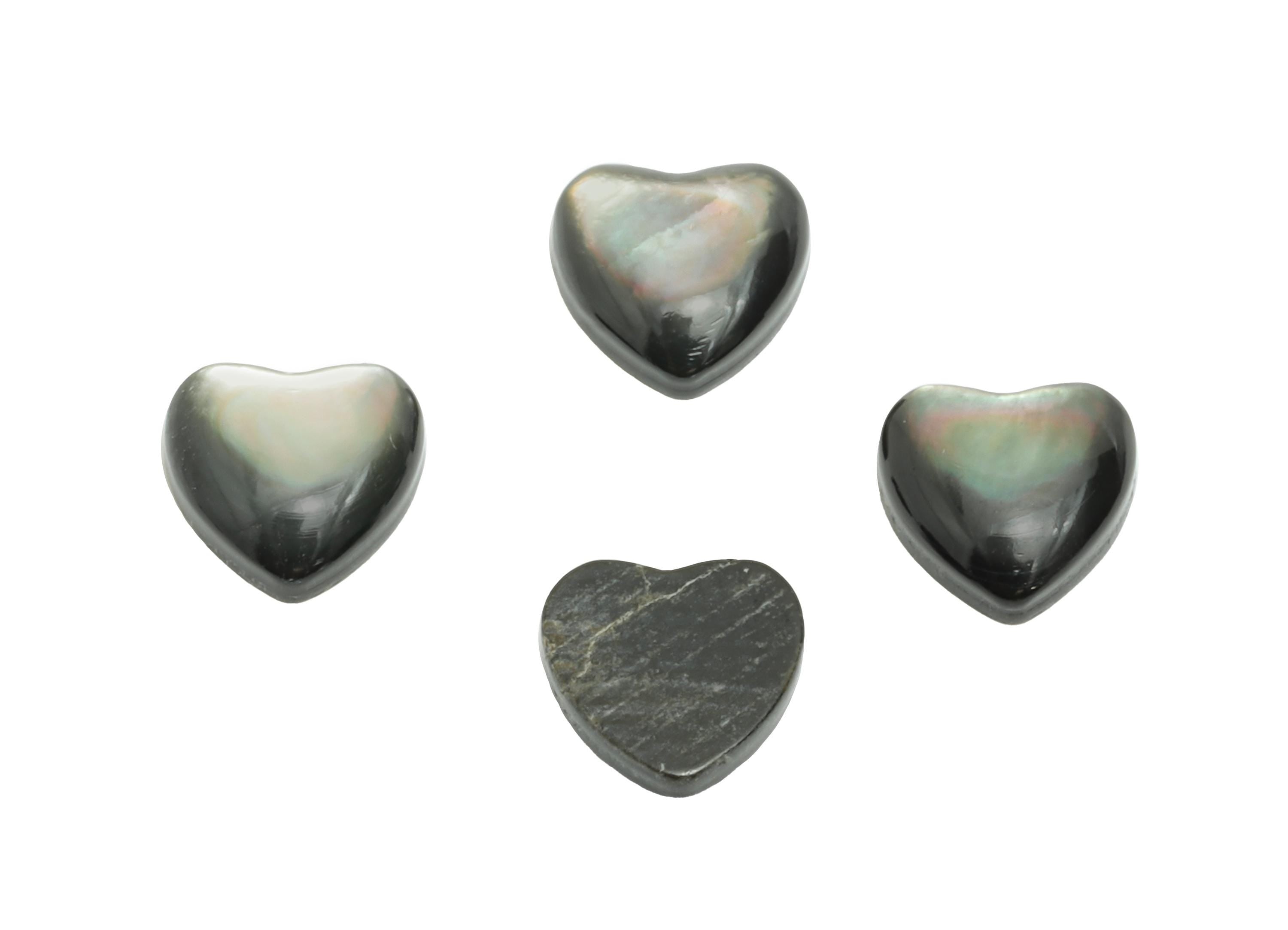 6x6mm Heart Natural Black Shells Cabochon - Cabochon DIY Gemstone Setting - Cabochon for Rings or Pendants - Ring Jewelry Making - NS3074