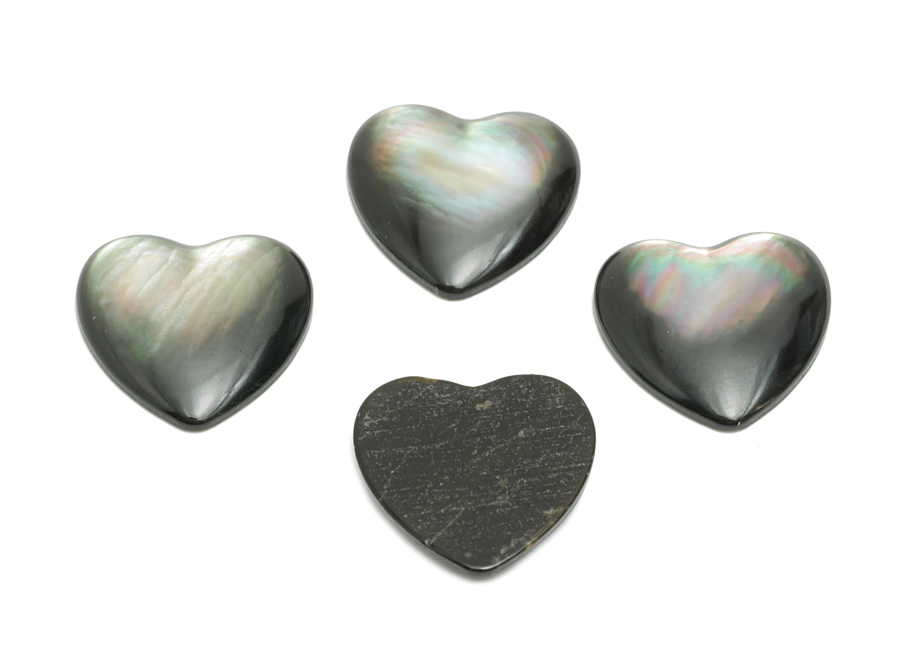 12x12mm Heart Natural Black Shells Cabochon - Cabochon DIY Gemstone Setting - Cabochon for Rings or Pendants - Ring Jewelry Making - NS3082