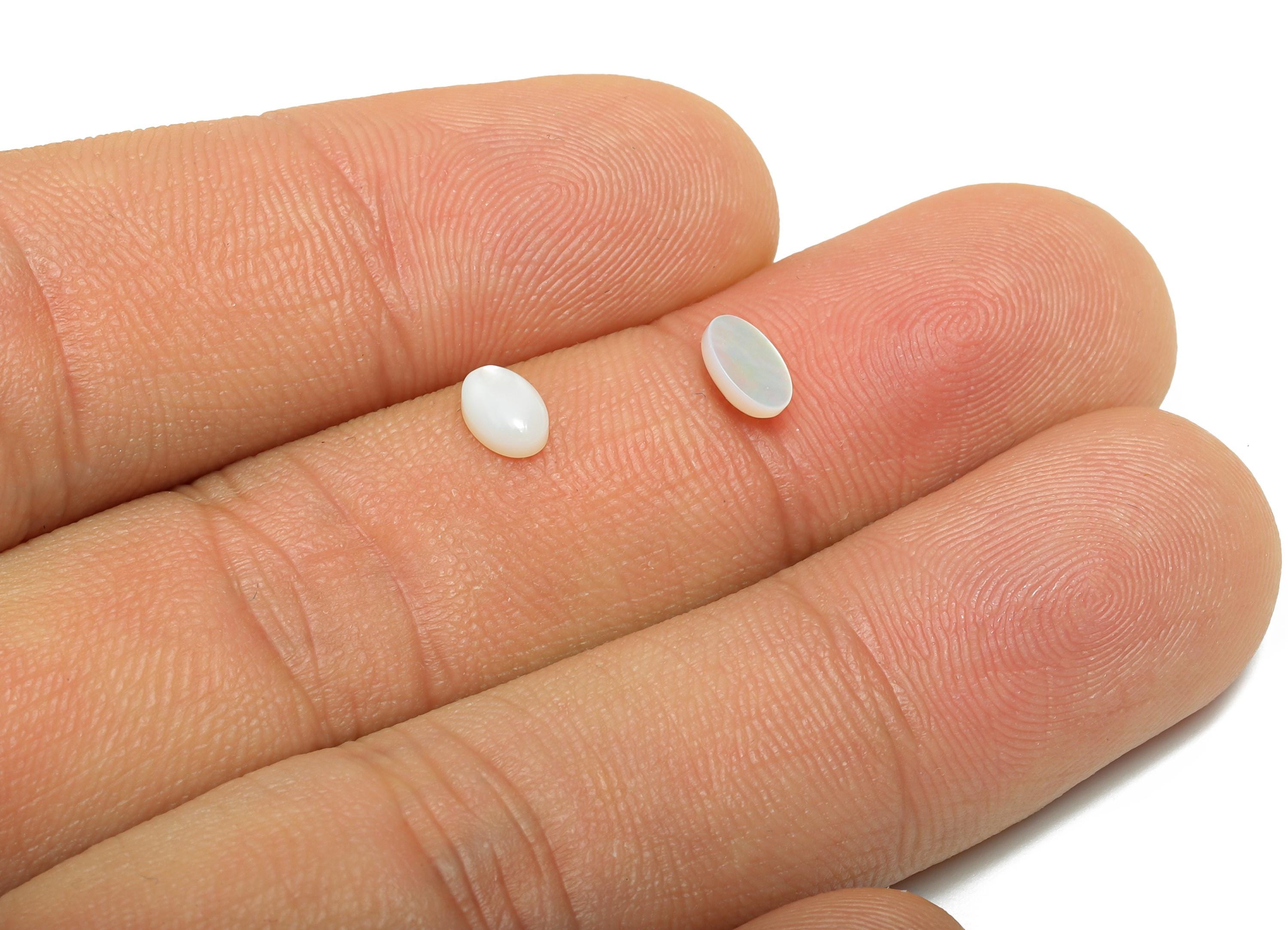 4*6mm Oval Natural White Shells Cabochon - Cabochon DIY Gemstone Setting - Cabochon for Rings or Pendants - Jewelry Shell Cabochon - NS3057