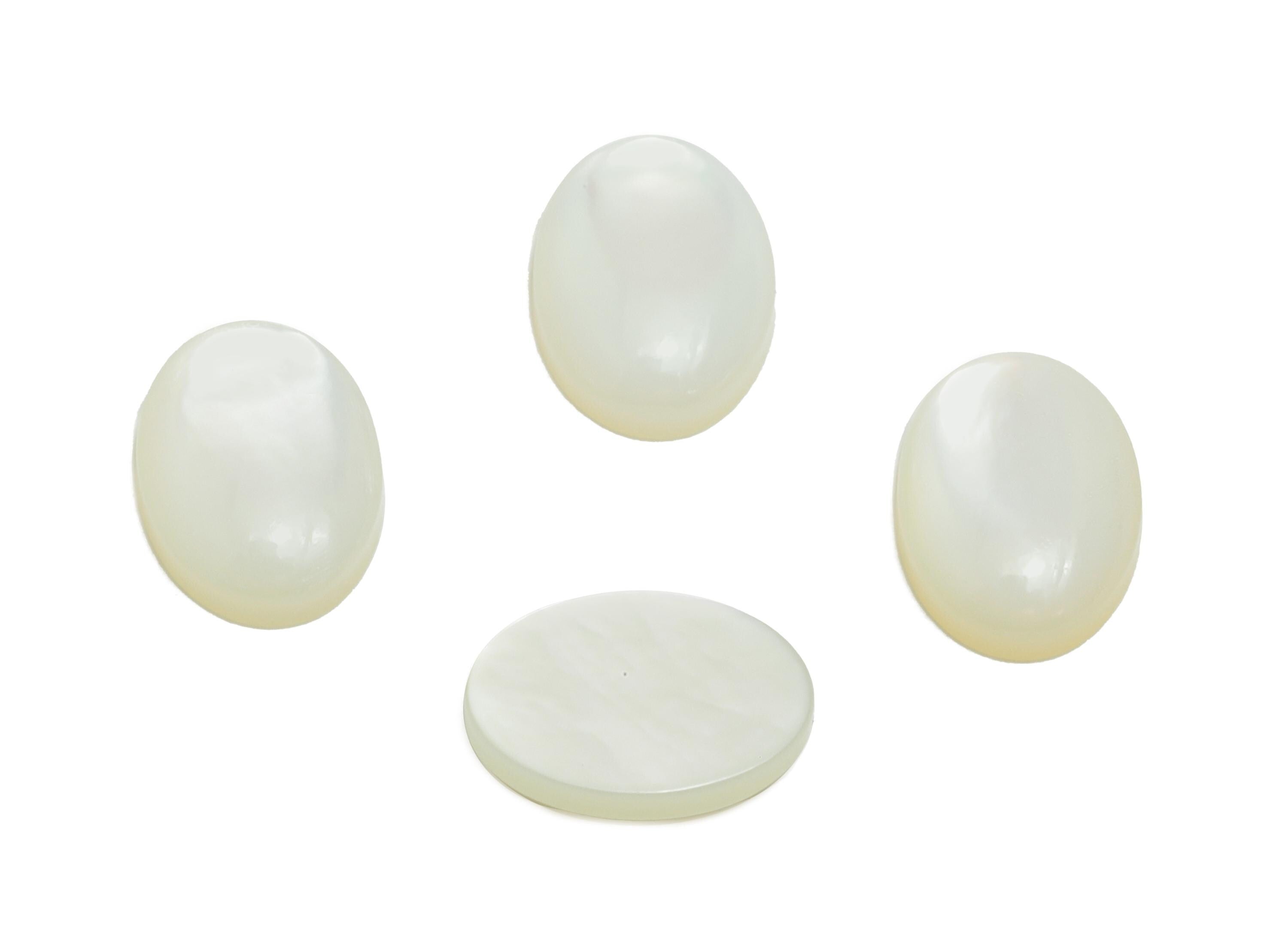 5*7mm Oval Natural White Shells Cabochon - Cabochon DIY Gemstone Setting - Cabochon for Rings or Pendants - Jewelry Shell Cabochon - NS3059