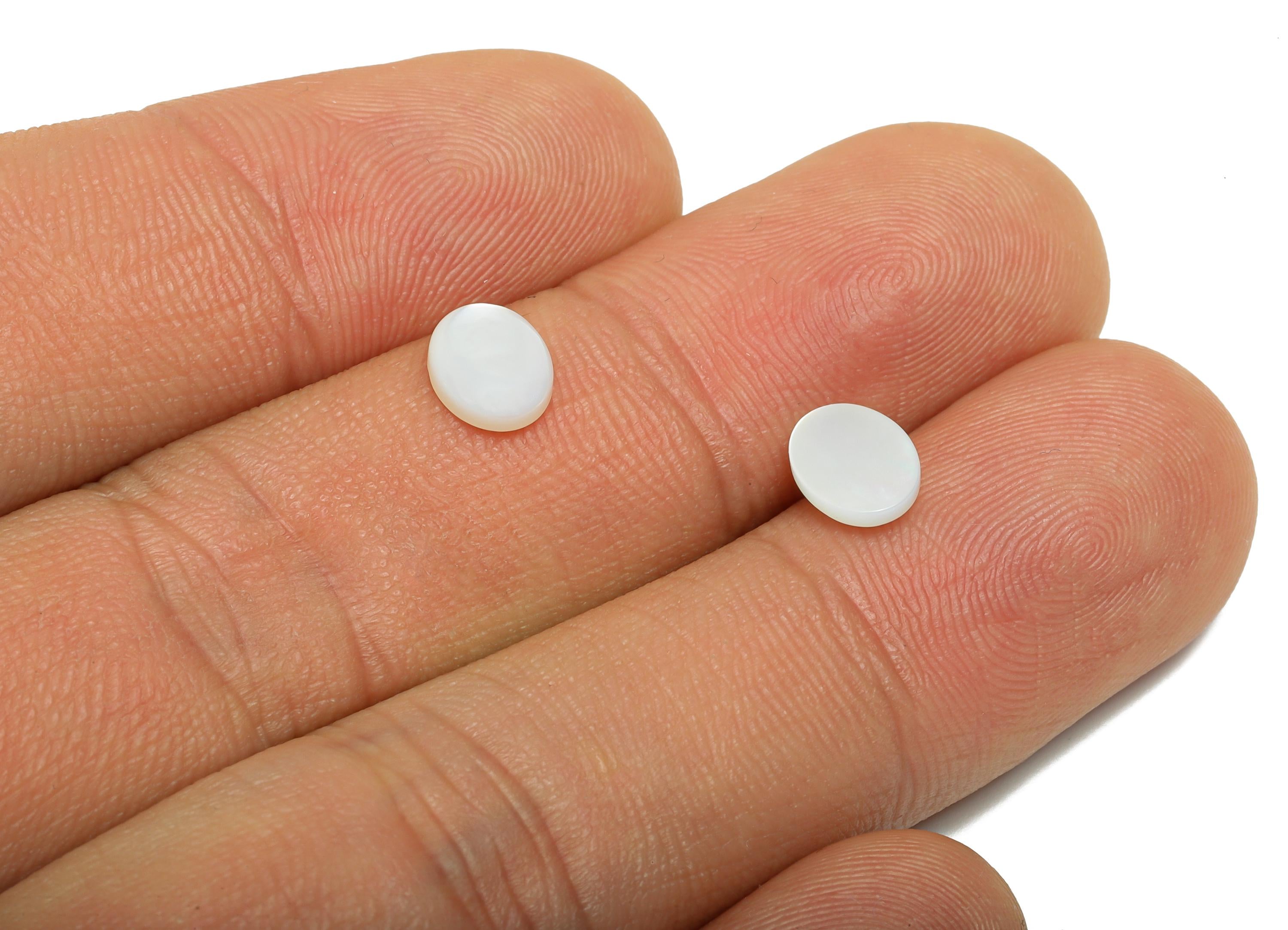 6*8mm Oval Natural White Shells Cabochon - Cabochon DIY Gemstone Setting - Cabochon for Rings or Pendants - Jewelry Shell Cabochon - NS3061