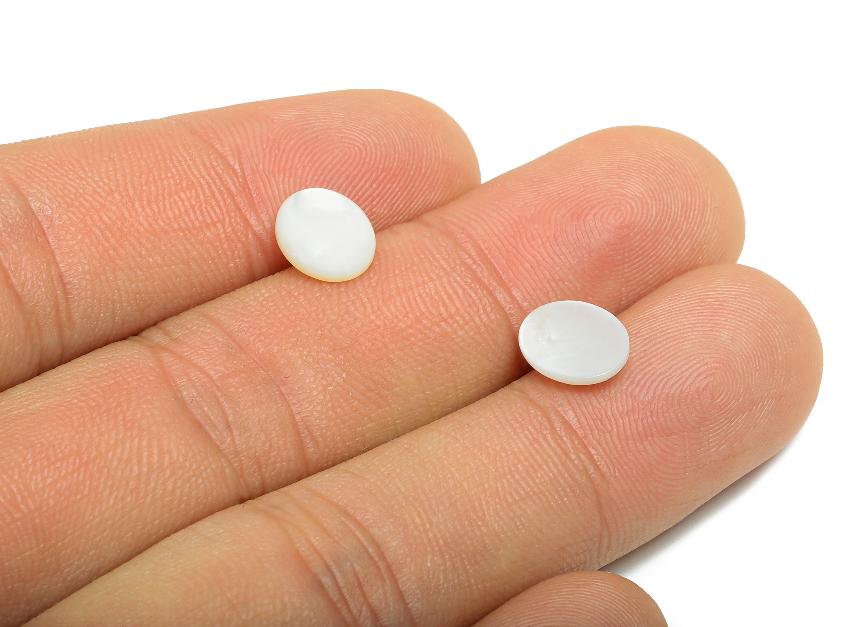 8*10mm Oval Natural White Shells Cabochon - Cabochon DIY Gemstone Setting - Cabochon for Rings or Pendants - Jewelry Shell Cabochon - NS3065