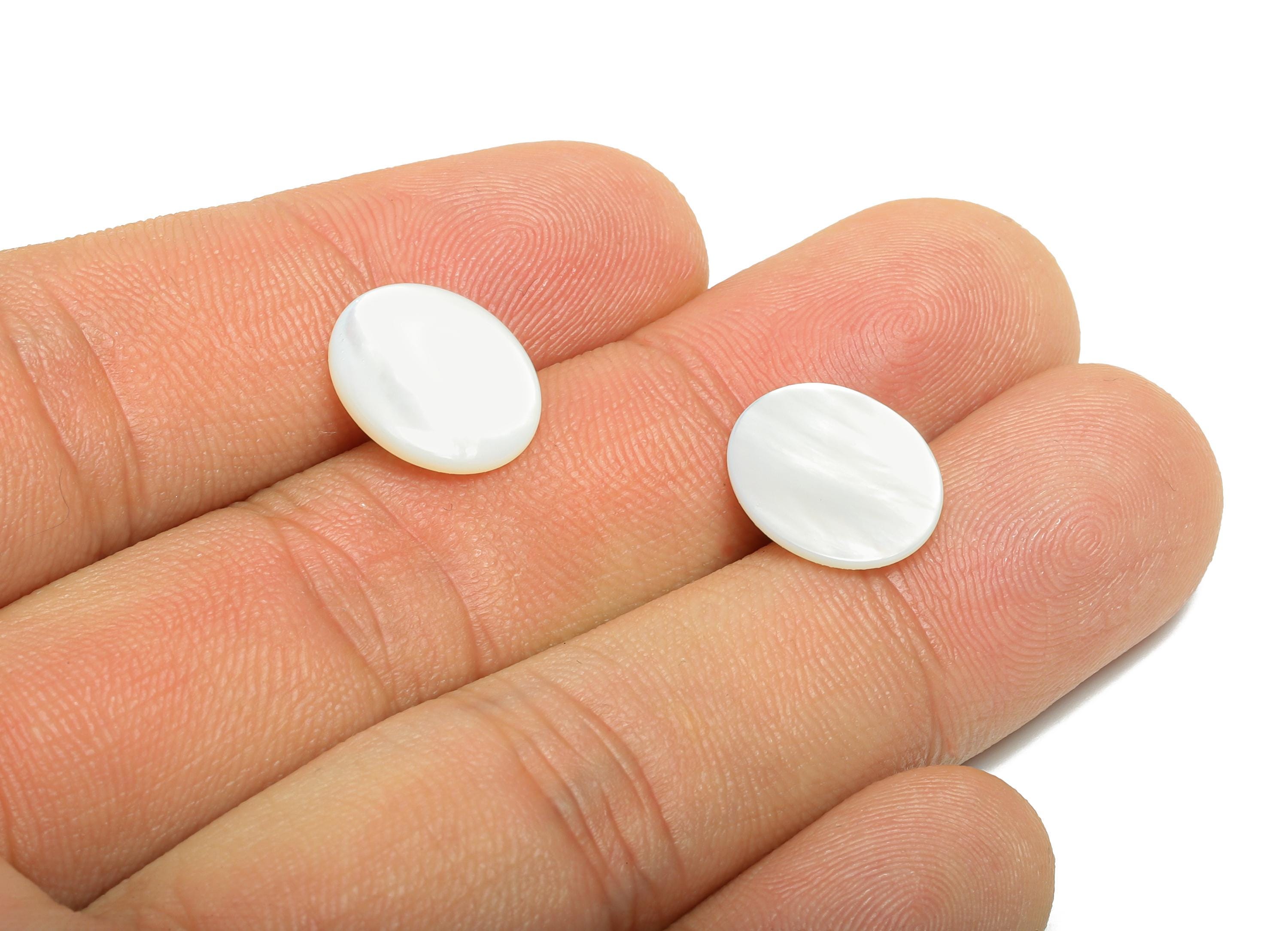 12*14mm Oval Natural White Shell Cabochon - Cabochon DIY Gemstone Setting - Cabochon for Rings or Pendants - Jewelry Shell Cabochon - NS3071