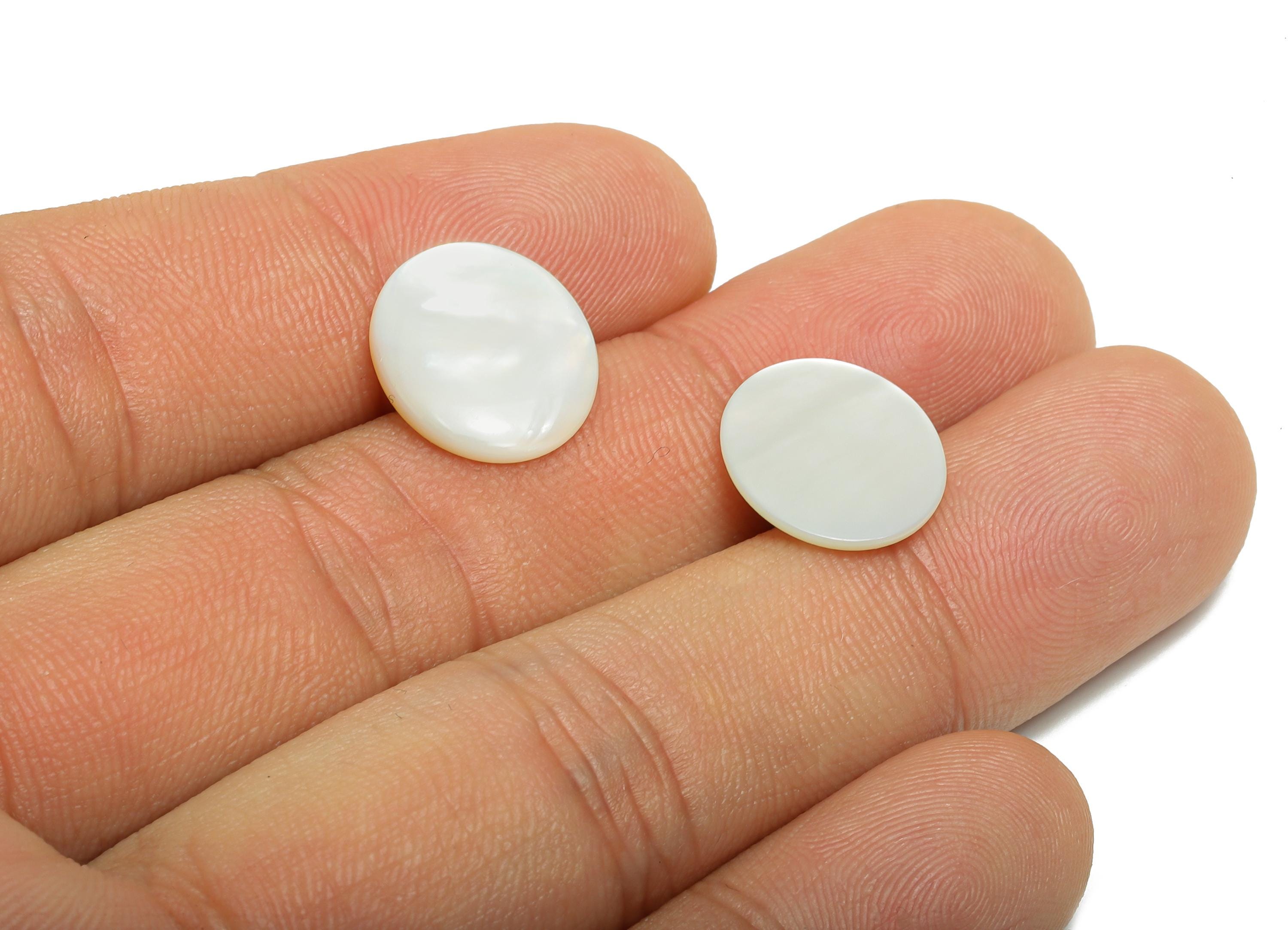 13*15mm Oval Natural White Shell Cabochon - Cabochon DIY Gemstone Setting - Cabochon for Rings or Pendants - Jewelry Shell Cabochon - NS3073