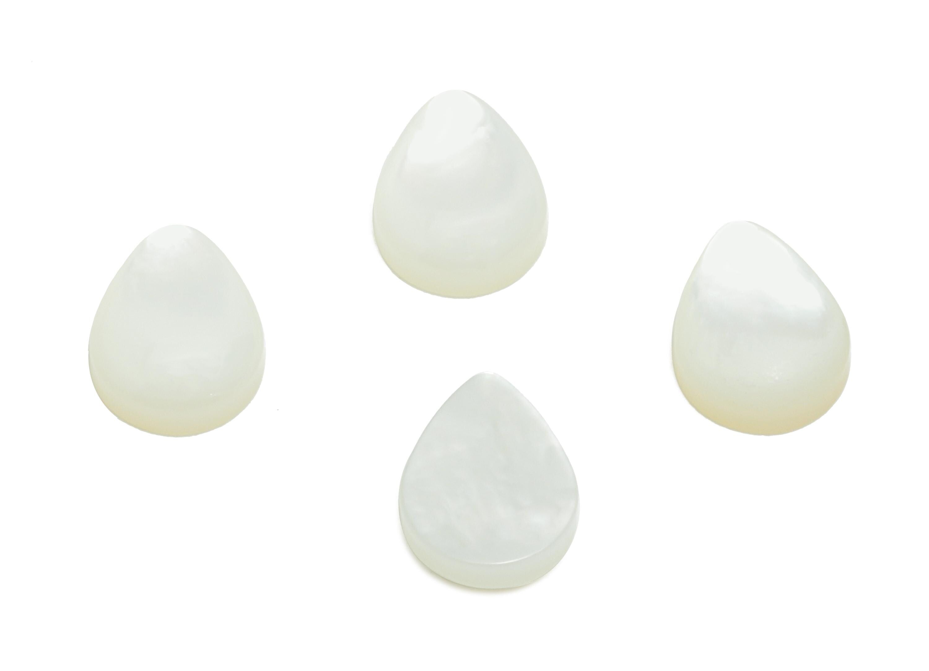 5*7mm Teardrop Natural White Shells Cabochon - Cabochon DIY Gemstone Setting - Cabochon for Rings or Pendants - Jewelry Cabochon - NS3051