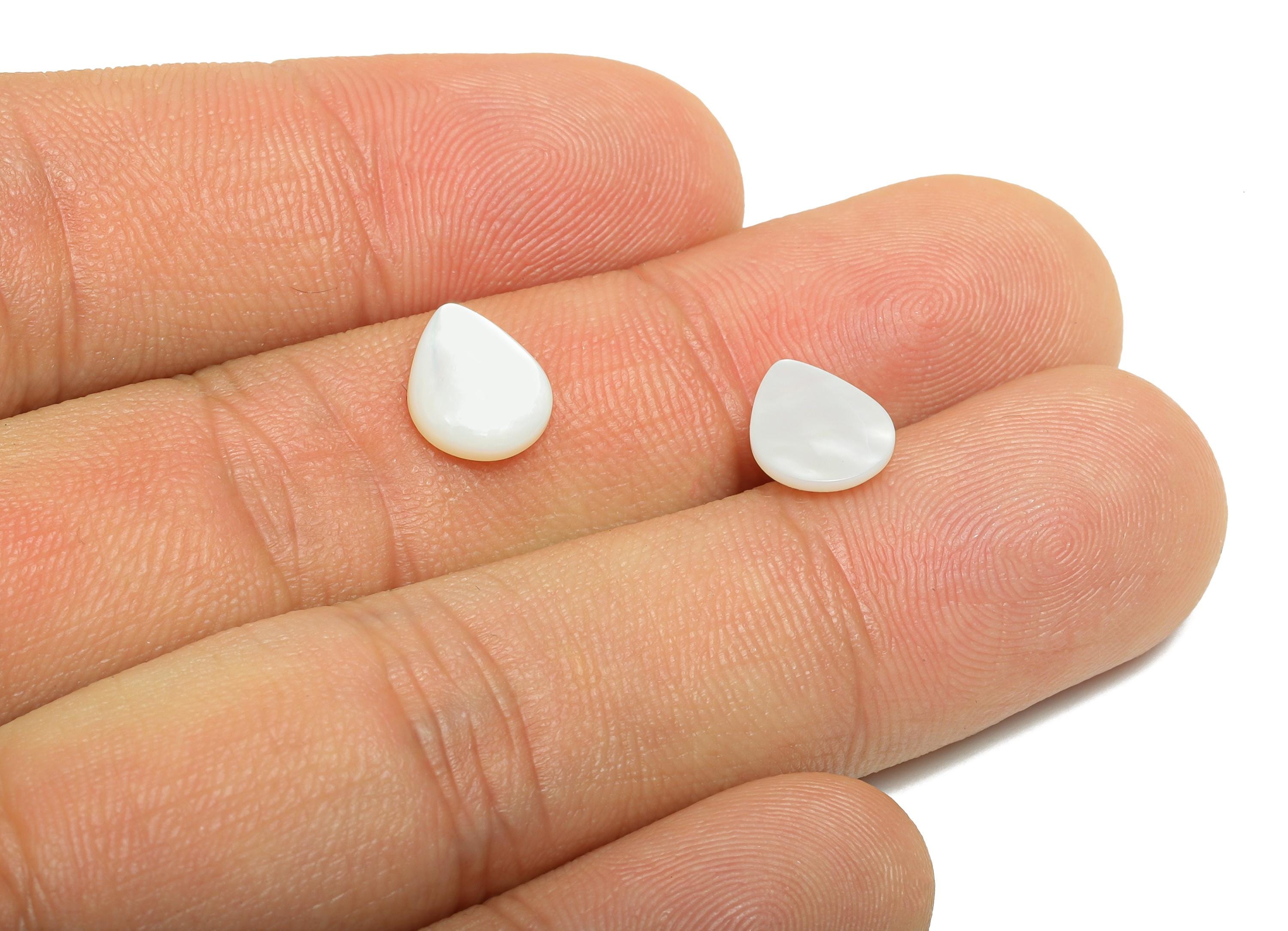 8*10mm Teardrop Natural White Shells Cabochon - Cabochon DIY Gemstone Setting - Cabochon for Rings or Pendants - Jewelry Cabochon - NS3055