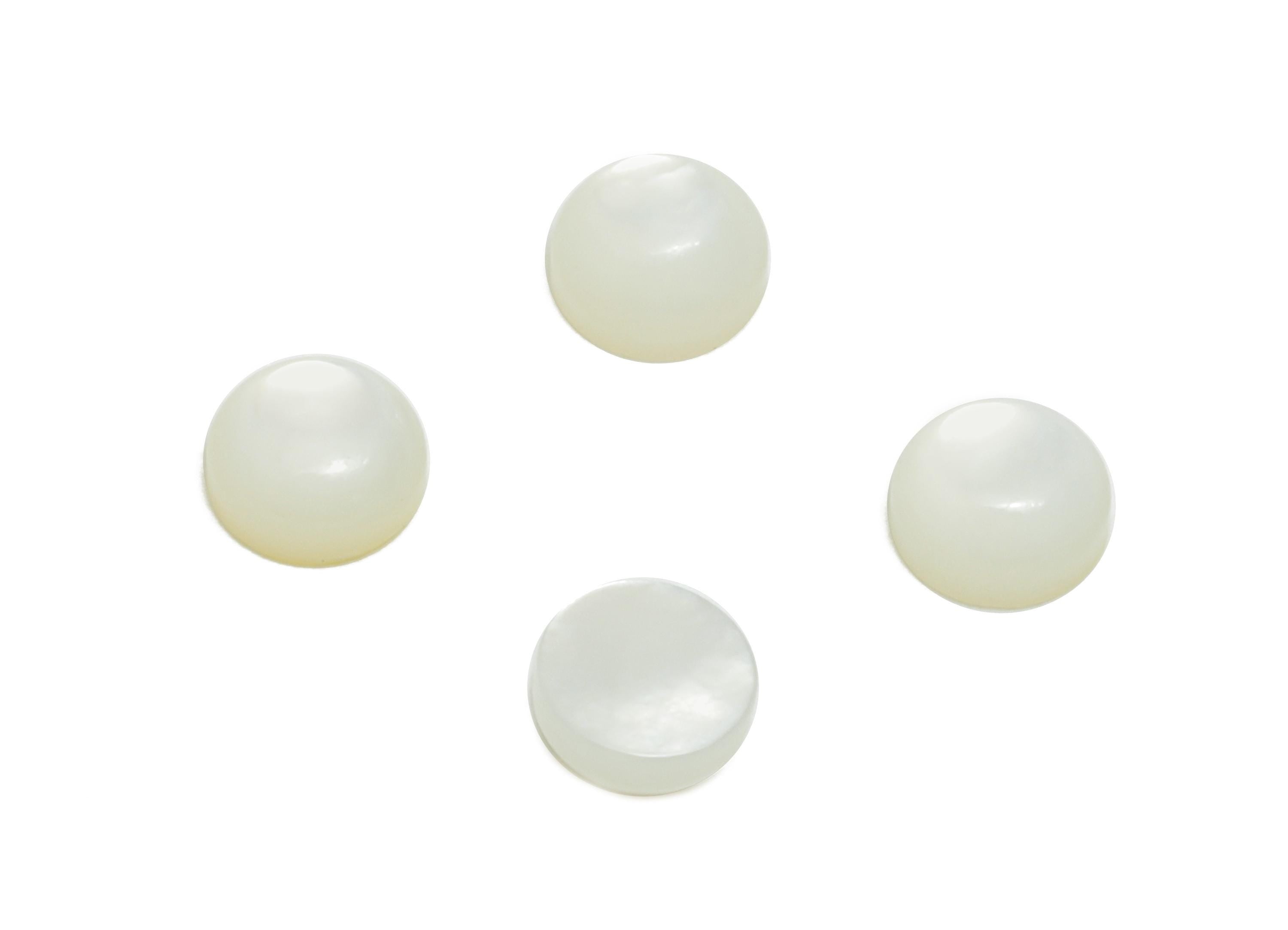 4mm Round Natural White Shells Cabochon - Cabochon DIY Gemstone Setting - Cabochon for Rings or Pendants - Jewelry Cabochon - NS3041