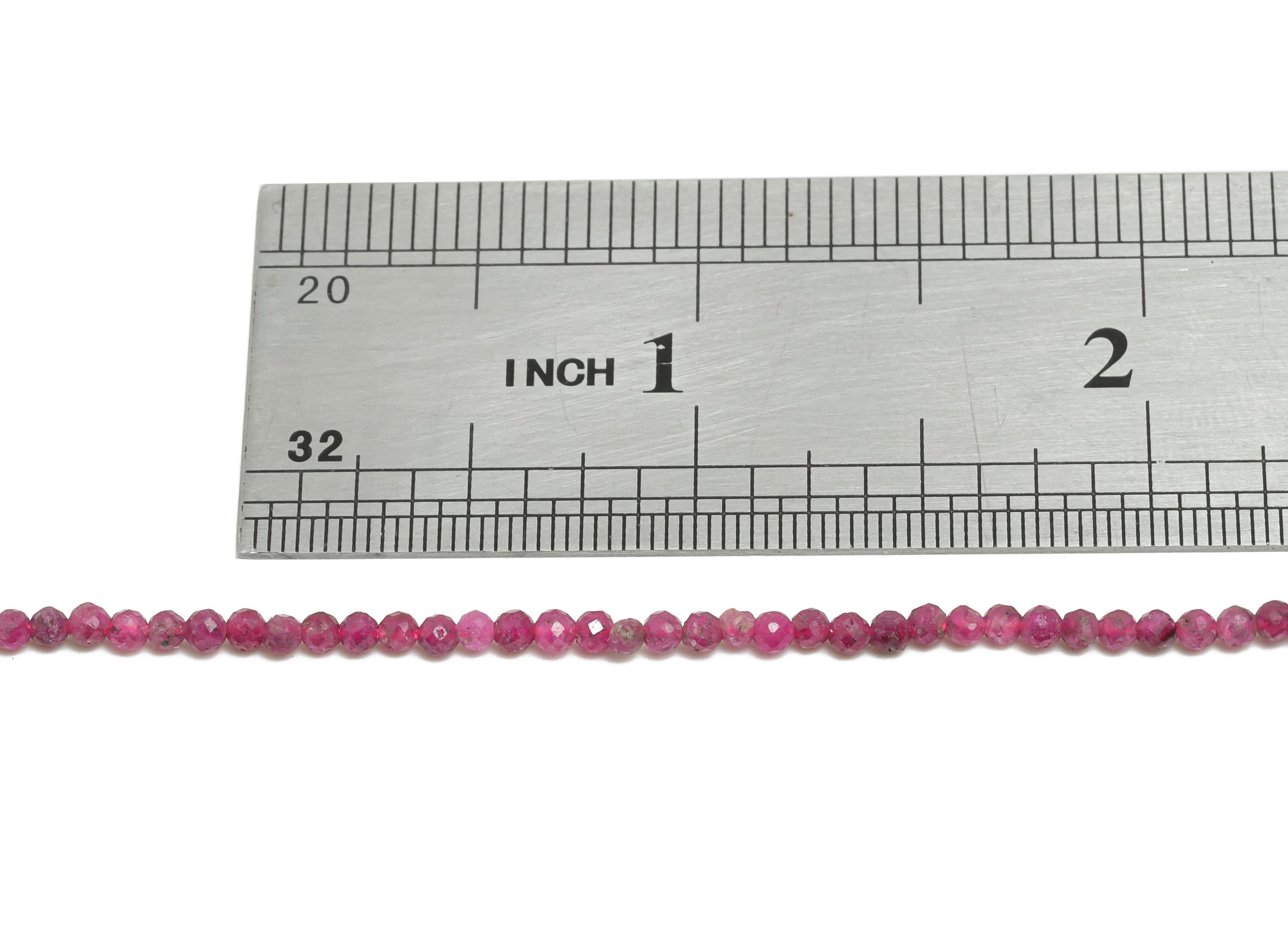 2mm Ruby Natural Stone Beads - Faceted Round Natural Stone 15.5 inch /Strand - Crafting Gemstone Making Beads - Healing Stone Beads - NS2444 - DOMEDBAZAAR