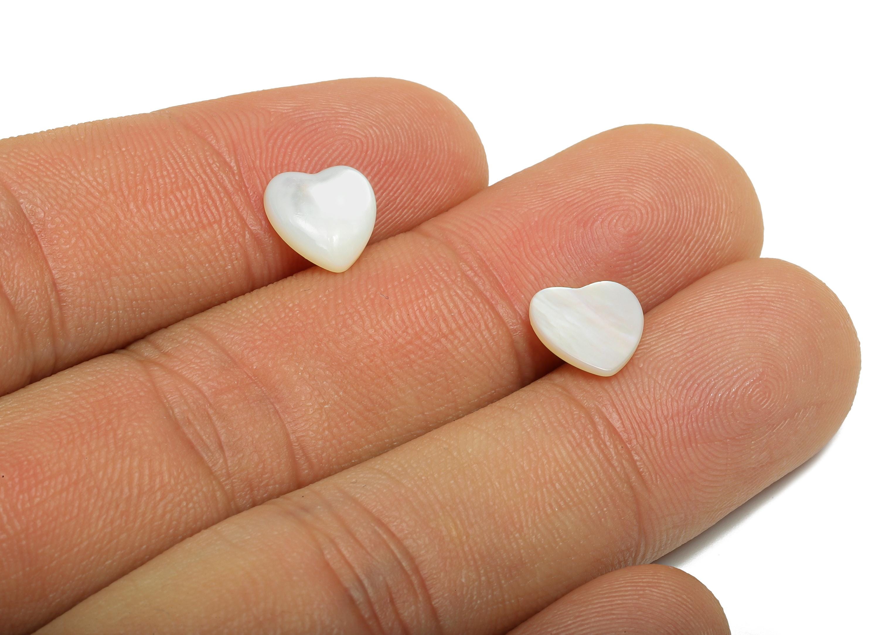 9*9mm Heart Natural White Shells Cabochon - Cabochon DIY Gemstone Setting - Cabochon for Rings or Pendants - Jewelry Cabochon - NS3077