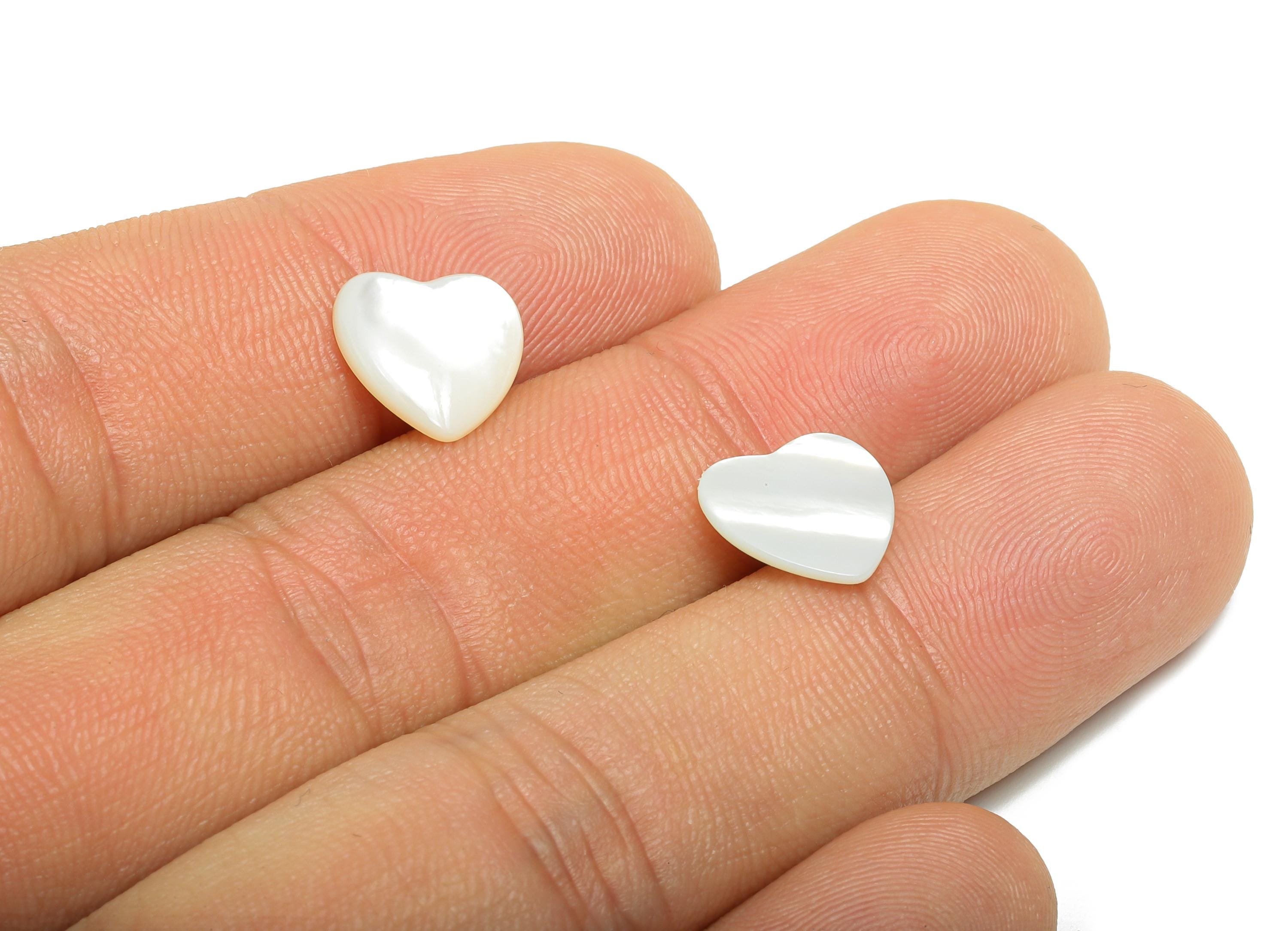 11*11mm Heart Natural White Shells Cabochon - Cabochon DIY Gemstone Setting - Cabochon for Rings or Pendants - Jewelry Cabochon - NS3081