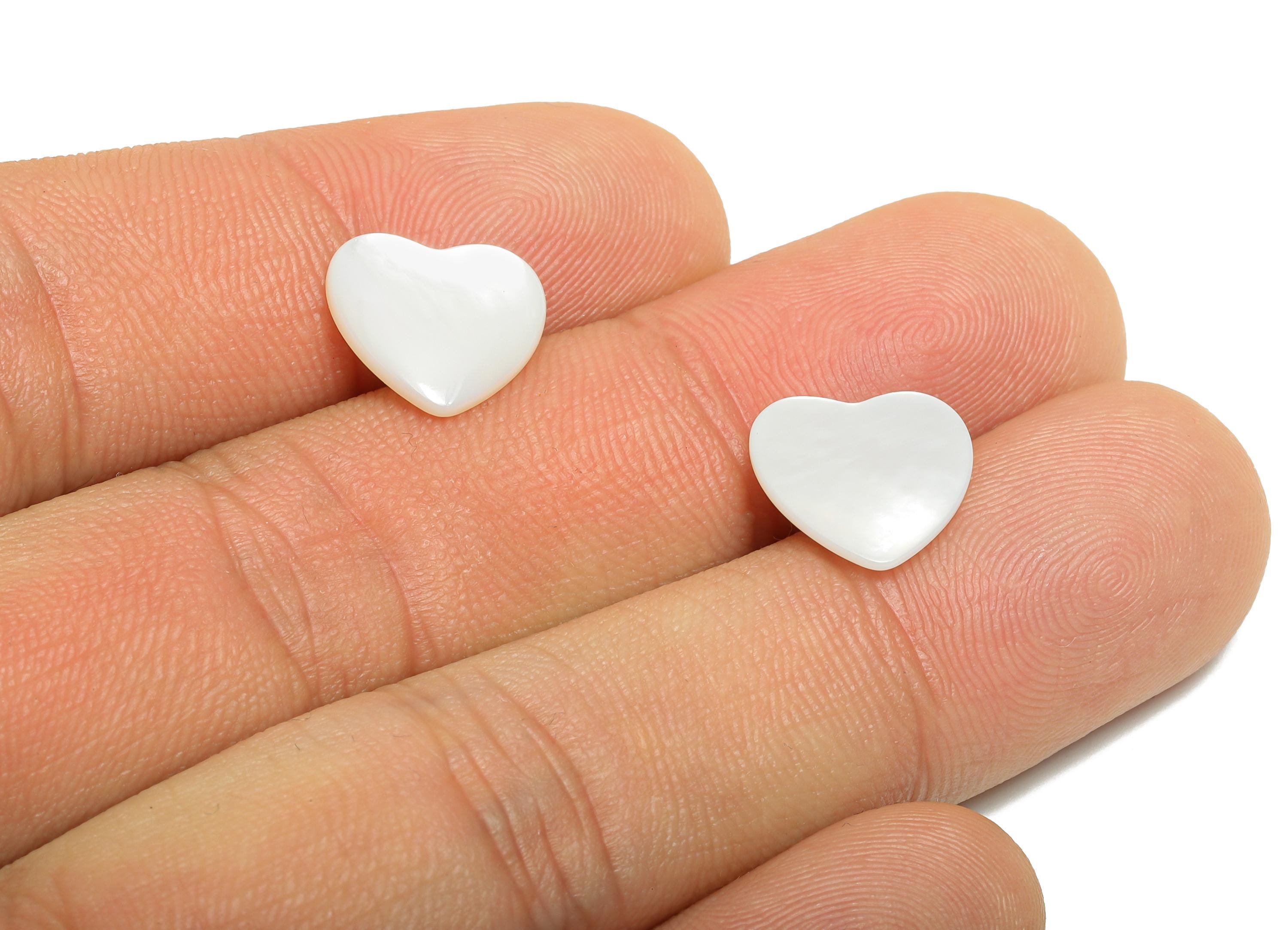 12*12mm Heart Natural White Shells Cabochon - Cabochon DIY Gemstone Setting - Cabochon for Rings or Pendants - Jewelry Cabochon - NS3083
