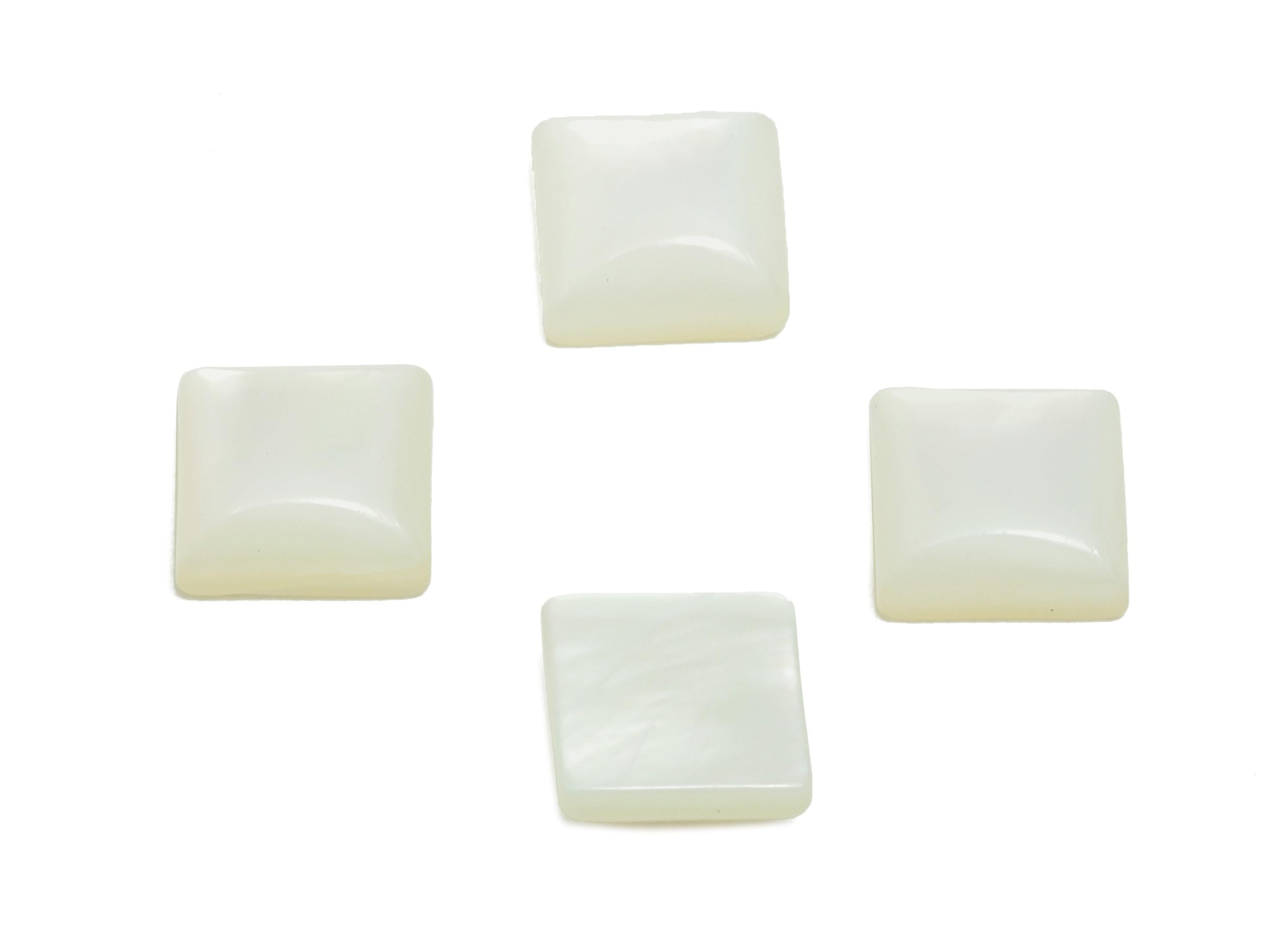 5*5mm Square Natural White Shells Cabochon - Cabochon DIY Gemstone Setting - Cabochon for Rings or Pendants - Jewelry Cabochon - NS3085