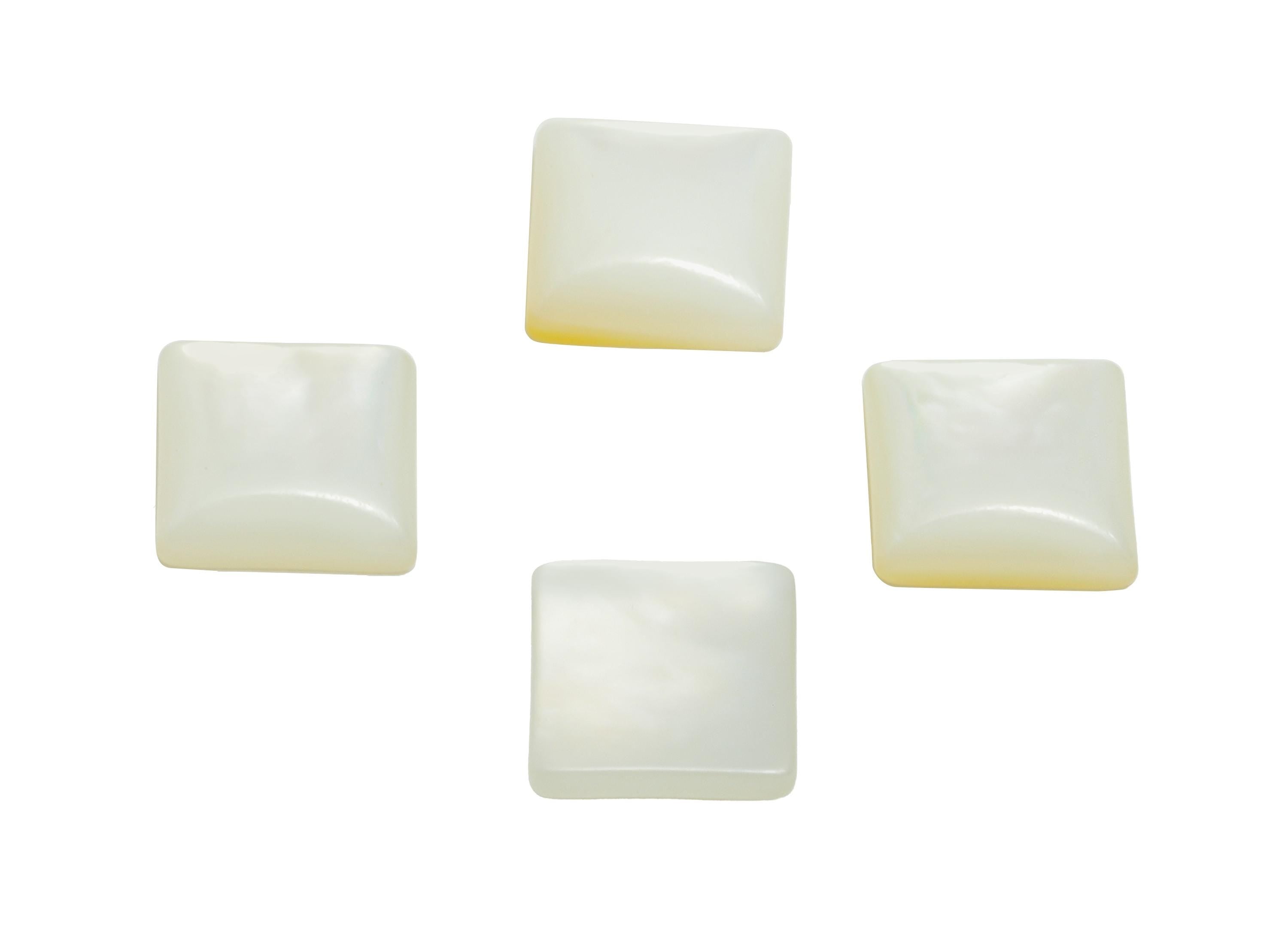 6*6mm Square Natural White Shells Cabochon - Cabochon DIY Gemstone Setting - Cabochon for Rings or Pendants - Jewelry Cabochon - NS3087
