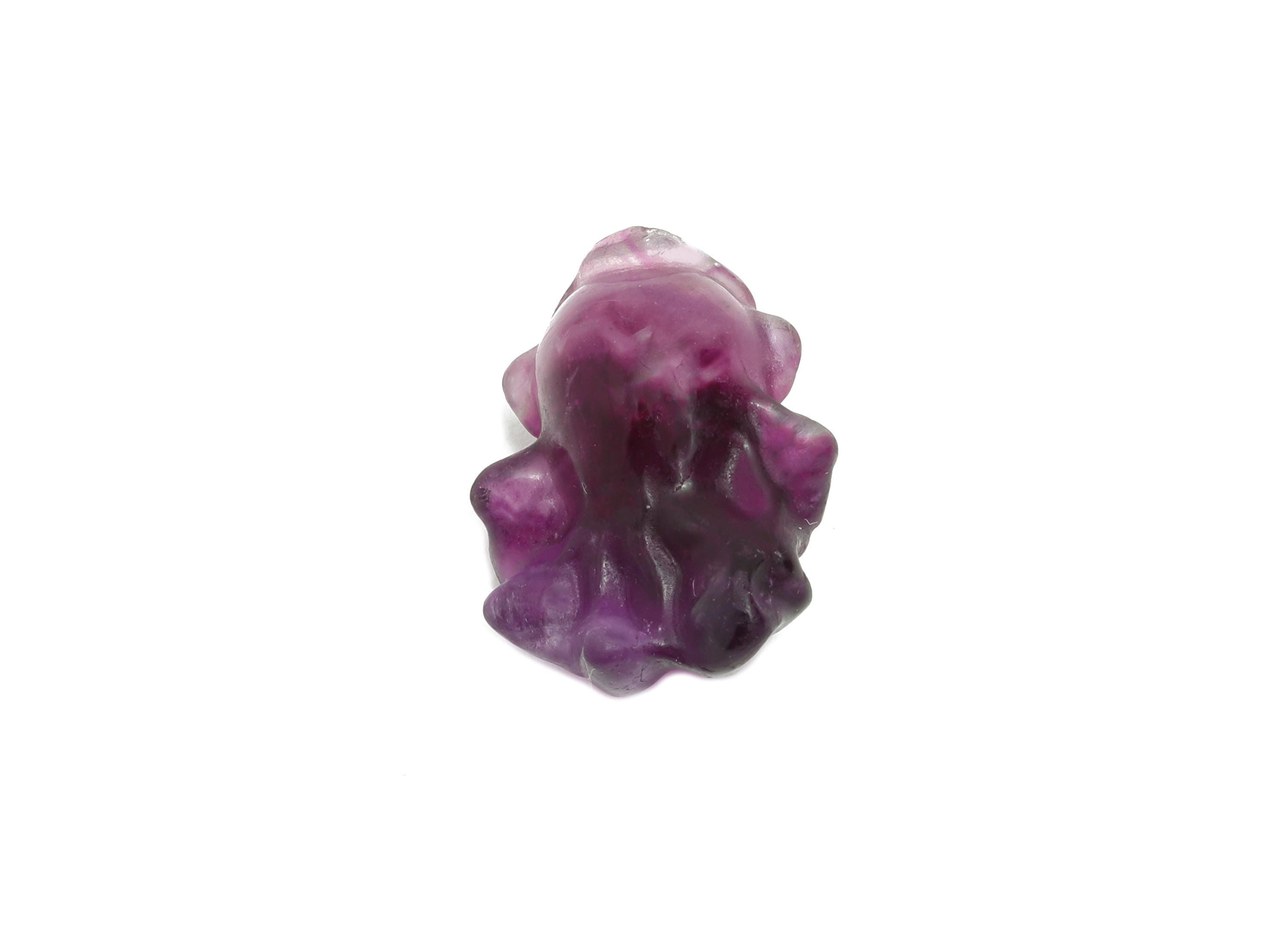Carved Fluorite Goldfish Charm - Natural Fluorite Crystal - Handmade Carved Fish Gemstone - Healing Crystal Supplies - 18.9x13.8x9mm -NS3095 - DOMEDBAZAAR