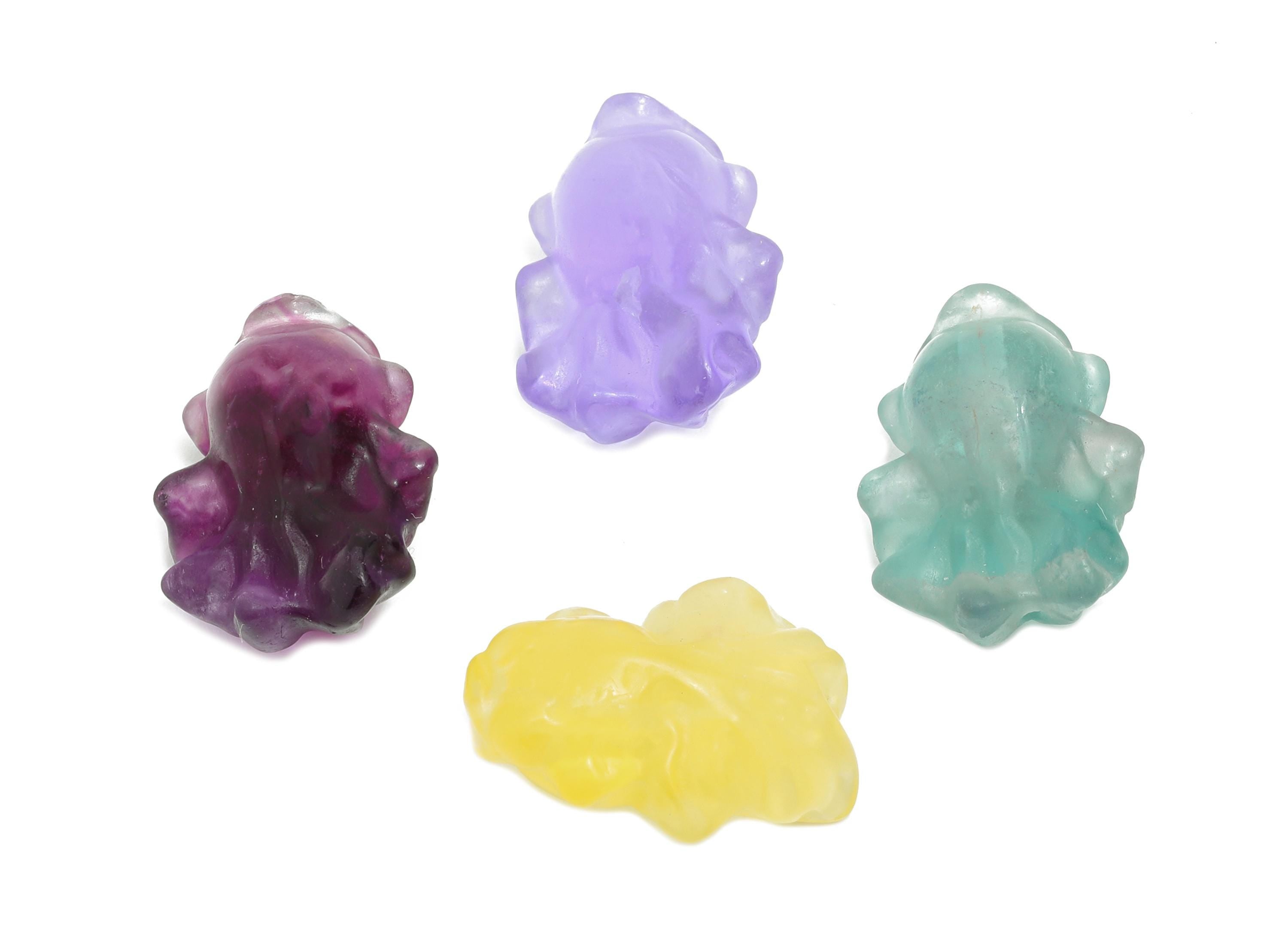 Carved Fluorite Goldfish Charm - Natural Fluorite Crystal - Handmade Carved Fish Gemstone - Healing Crystal Supplies - 18.9x13.8x9mm -NS3095 - DOMEDBAZAAR