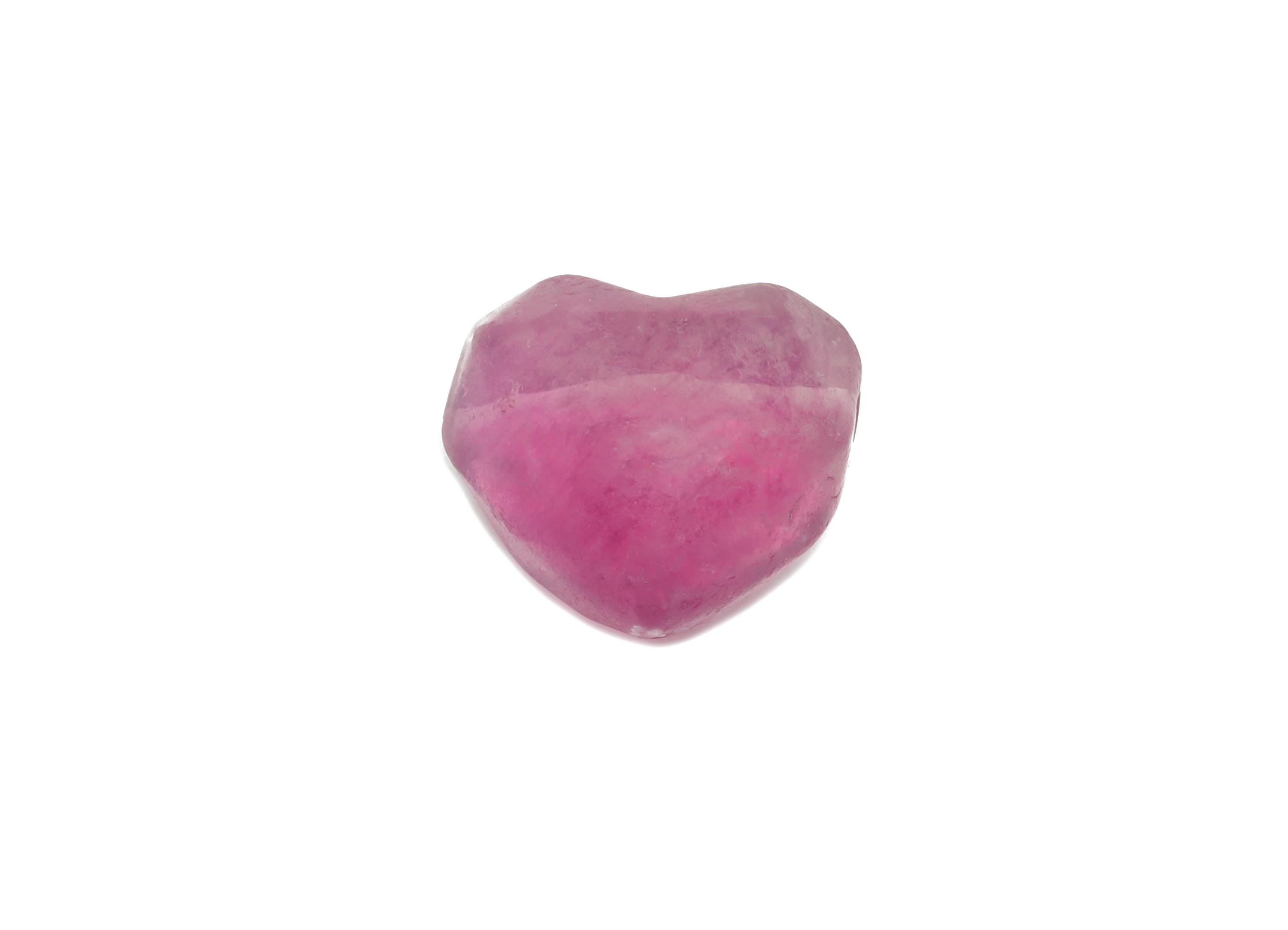 Fluorite Faceted Heart Bead - Natural Fluorite Beads - Handmade Geometric Love Heart Bead - Healing Jewelry Making - 13.9x12.7x10mm - NS3100 - DOMEDBAZAAR