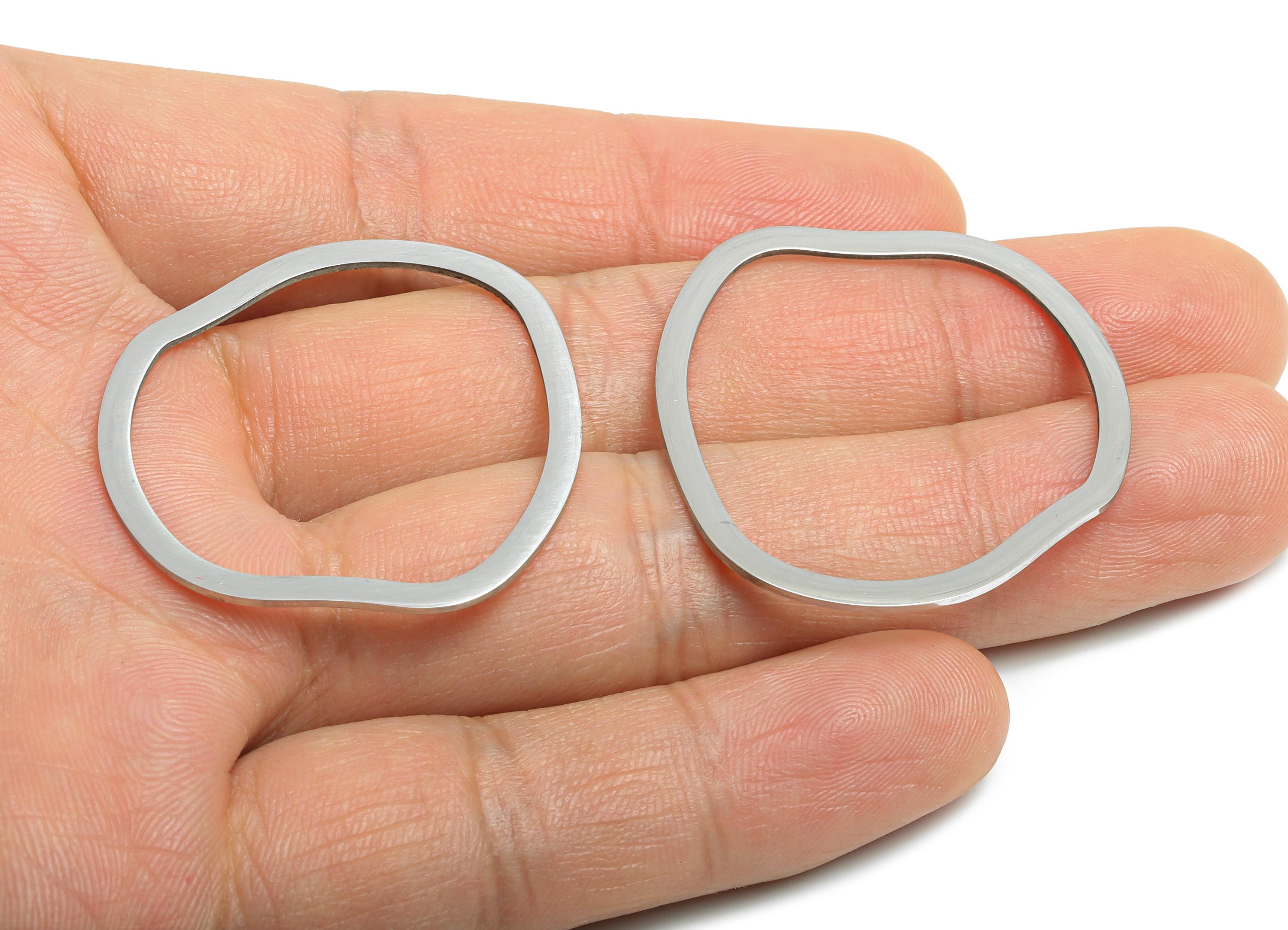 Irregular Circle Ring Charms - Steel Laser-Cut Pendant for DIY Making - Unique Decorative Metal Accessories - 38.6x34.82x0.98mm - SS2271 - DOMEDBAZAAR