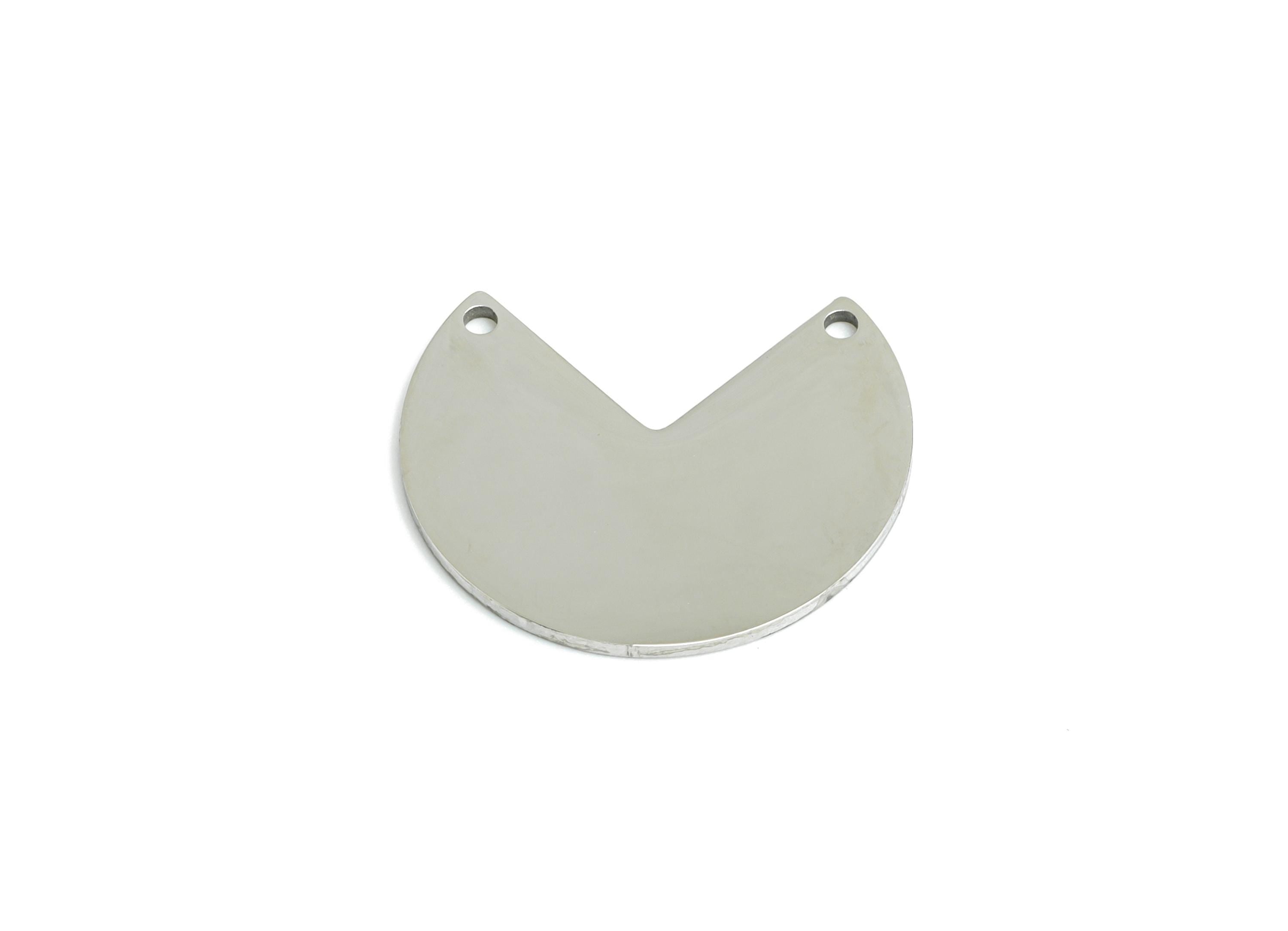 Steel Pie Connector - Abstract Geometric Jewelry - Modern Smooth Metal Pendant - Minimalist DIY Jewelry Supplies - 19.16x16x0.98mm - SS2263 - DOMEDBAZAAR