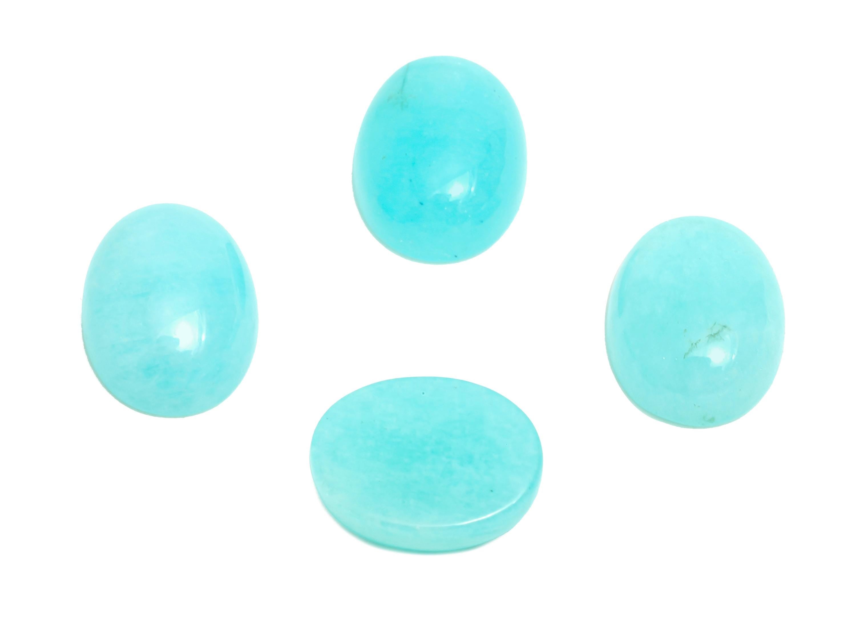 7*9mm Oval Amazonite Natural Stone - Oval Stone Cabochon For Crafts - DIY Bezel Setting Stone Jewelry Supplies - Energy Healing Stone-NS2731 - DOMEDBAZAAR