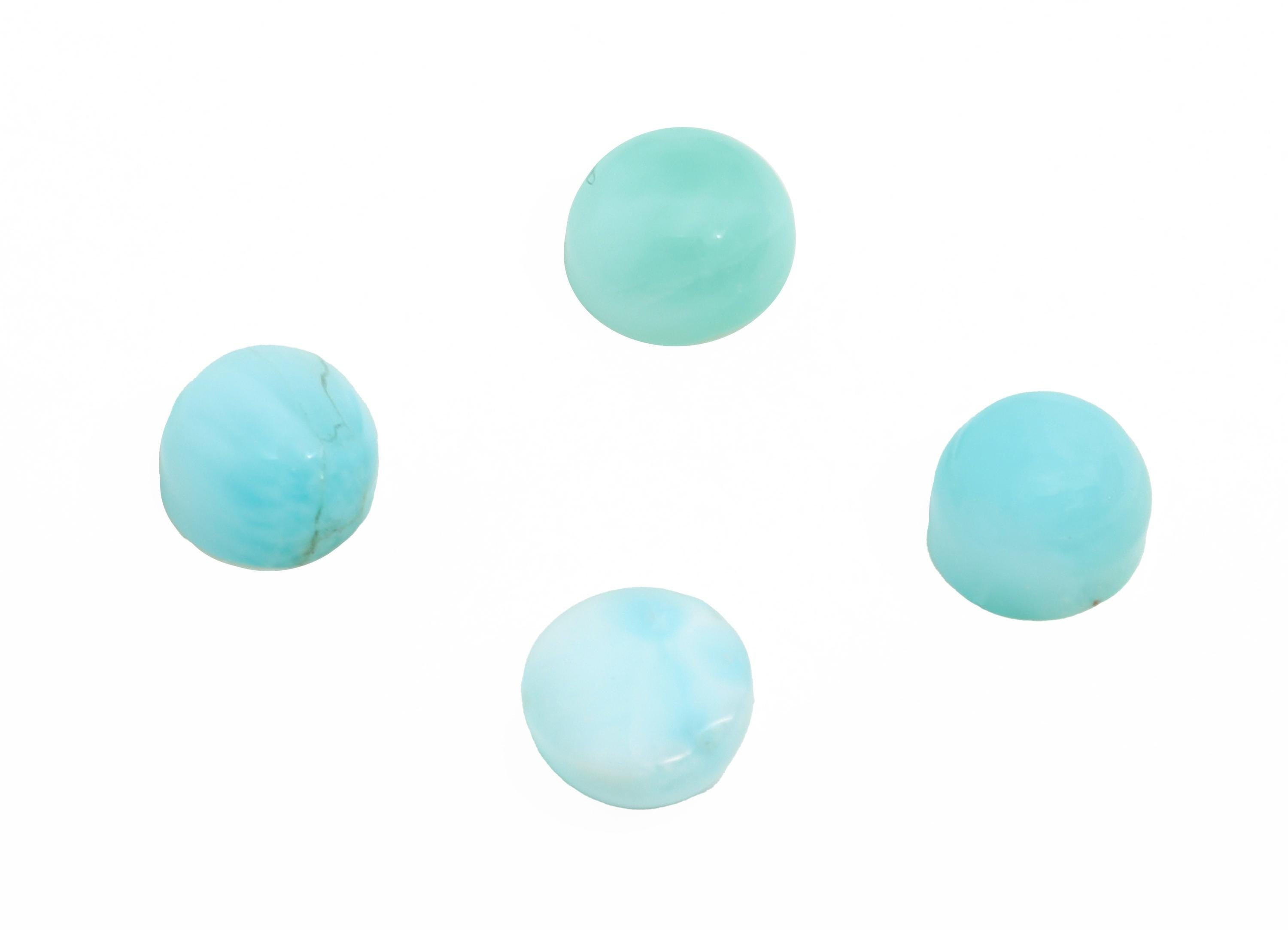 4mm Round Larimar Natural Stone - Blue Larimar Cabochon For Crafts - Larimar Stone For Bezel Setting - Larimar For Jewelry Making - NS2739 - DOMEDBAZAAR