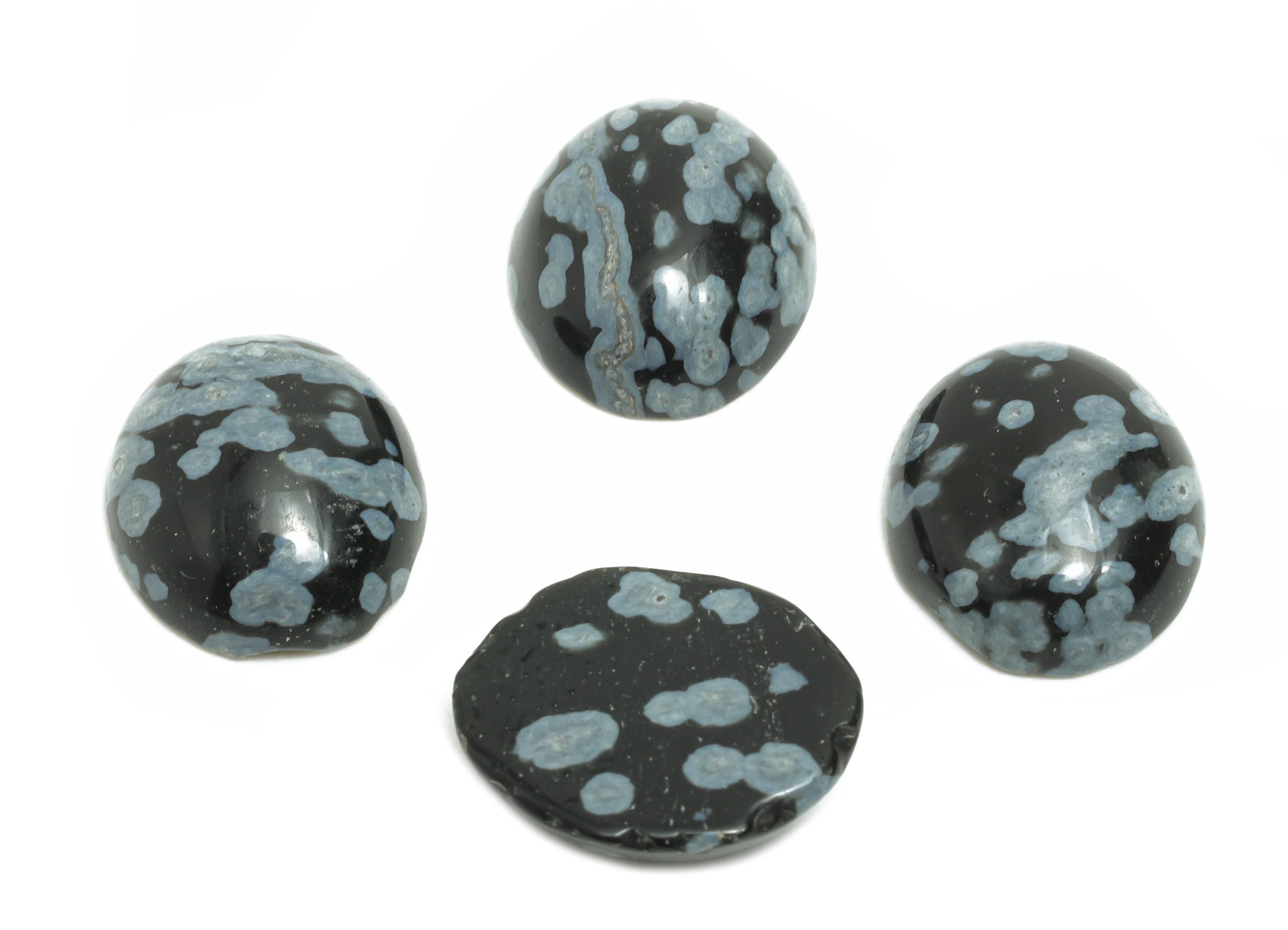 10*12mm Snowflake Natural Stone - Oval Cabochon for Crafts - DIY Bezel Setting Stone Jewelry Making - Energy Healing Gemstone - NS2914 - DOMEDBAZAAR