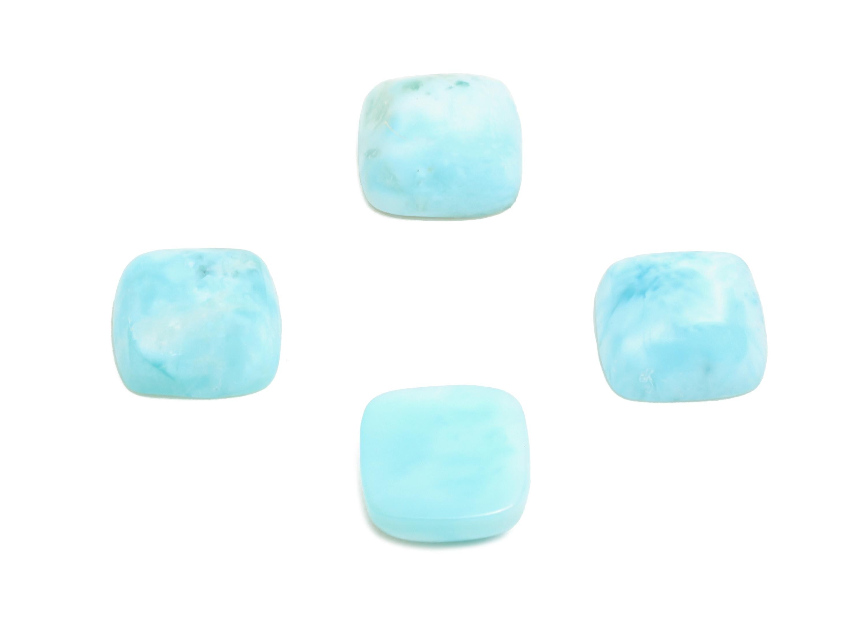 6mm Square Larimar Natural Stone - Blue Larimar Cabochon For Crafts - Larimar Stone For Bezel Setting - Larimar For Jewelry Making - NS2745 - DOMEDBAZAAR