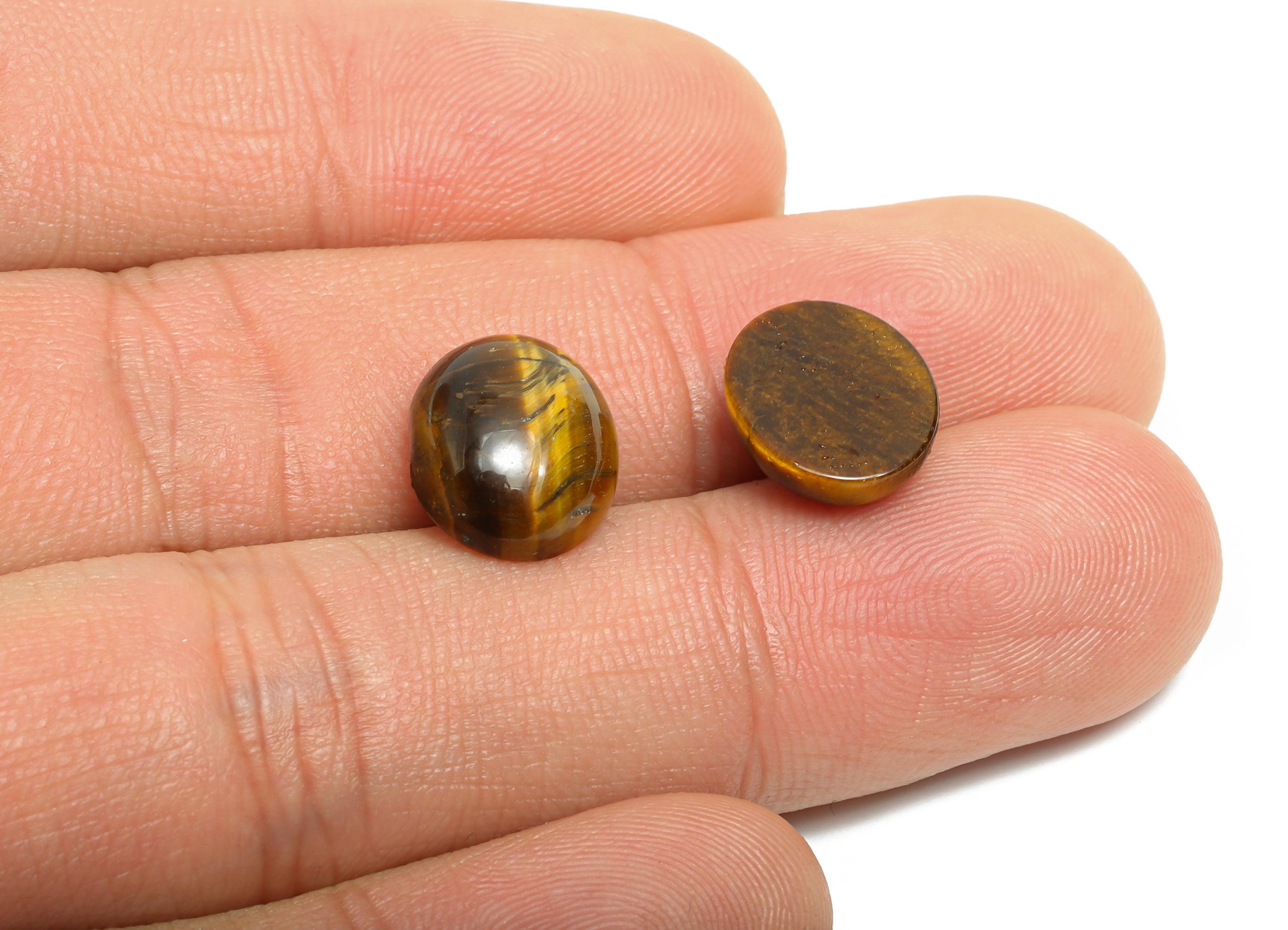 10*12mm Tigereye Natural Stone - Oval Cabochon for Bezel Setting - Setting Stone for Ring or Pendant - DIY Craft Gemstone Making - NS2925 - DOMEDBAZAAR