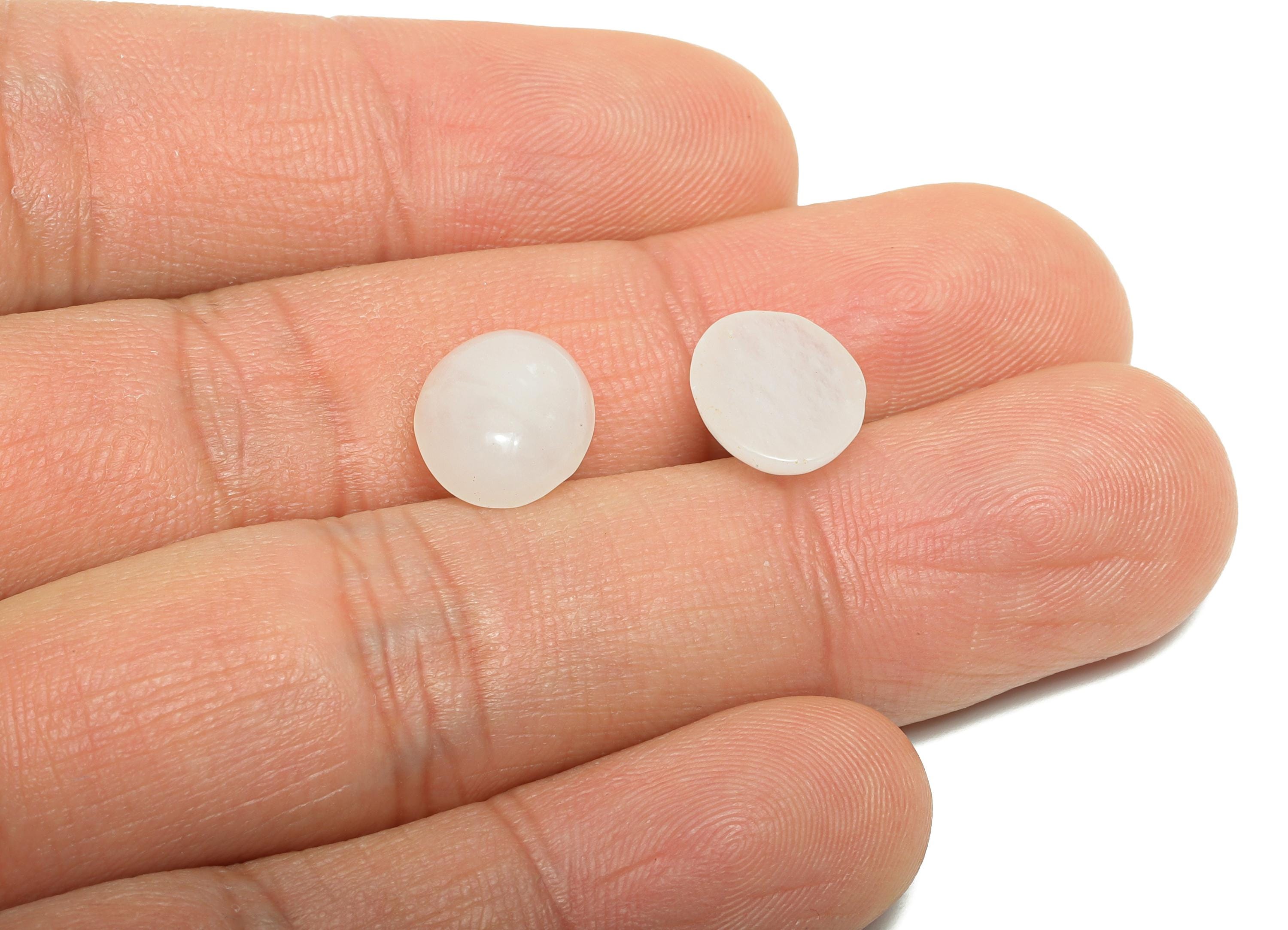 10*12mm White Jade Natural Stone - Oval Cabochon for Bezel Setting - Setting Stone for Ring or Pendant - DIY Craft Gemstone Making - NS2912 - DOMEDBAZAAR