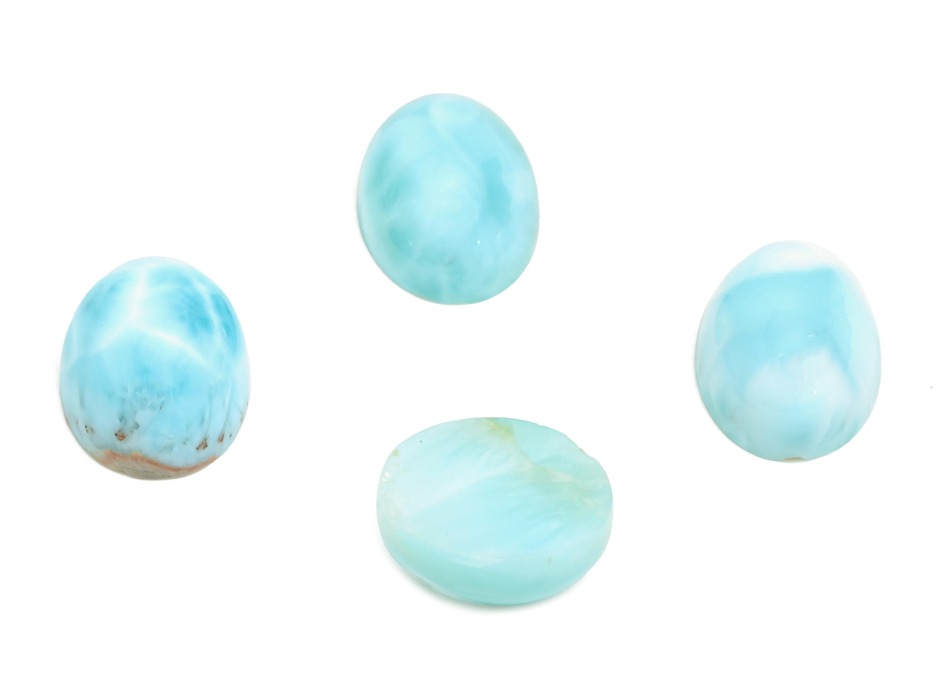 7*9mm Oval Larimar Natural Stone - Blue Larimar Cabochon For Crafts - Larimar Stone For Bezel Setting - Larimar For Jewelry Making - NS2754 - DOMEDBAZAAR