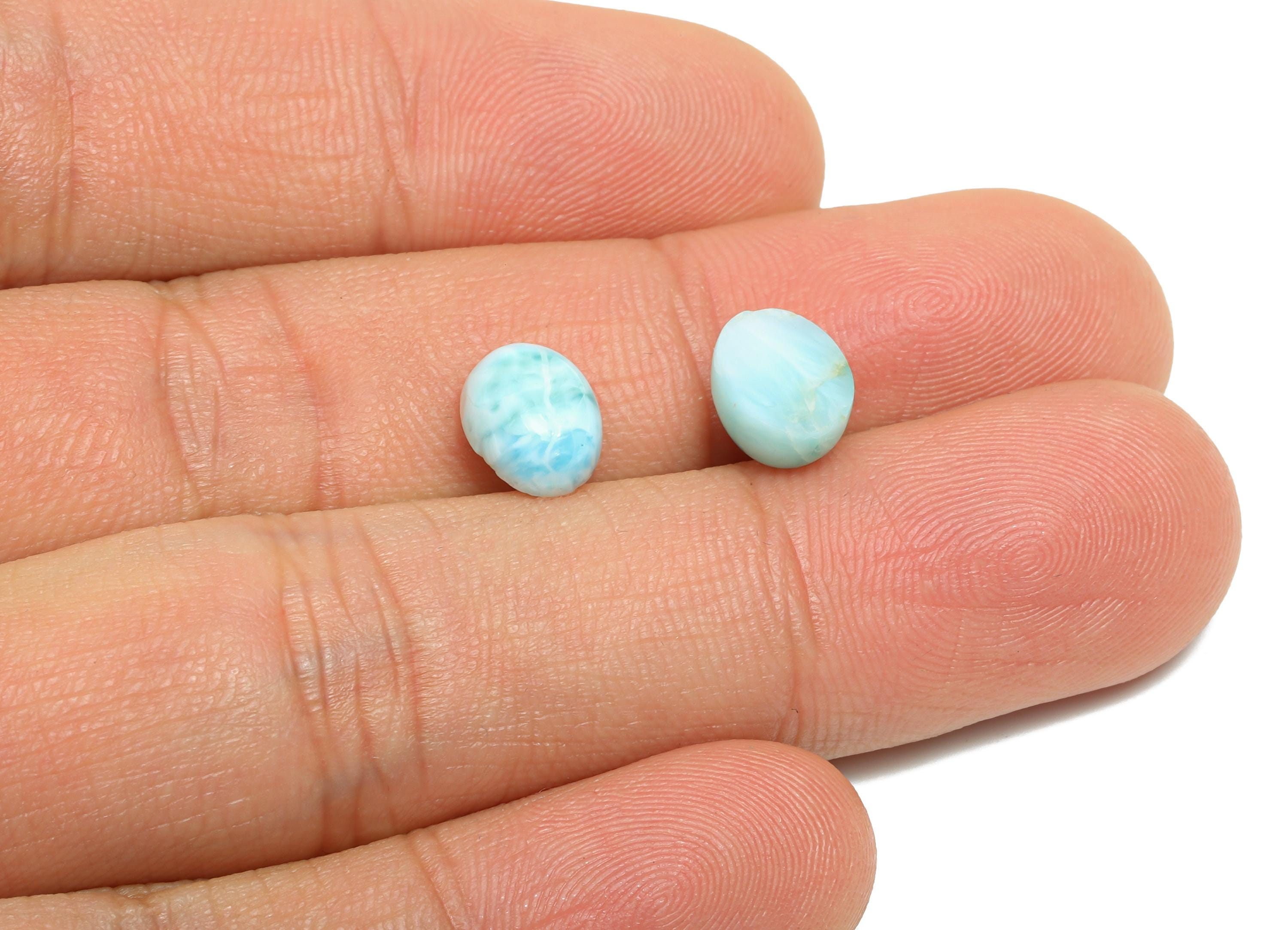 7*9mm Oval Larimar Natural Stone - Blue Larimar Cabochon For Crafts - Larimar Stone For Bezel Setting - Larimar For Jewelry Making - NS2754 - DOMEDBAZAAR