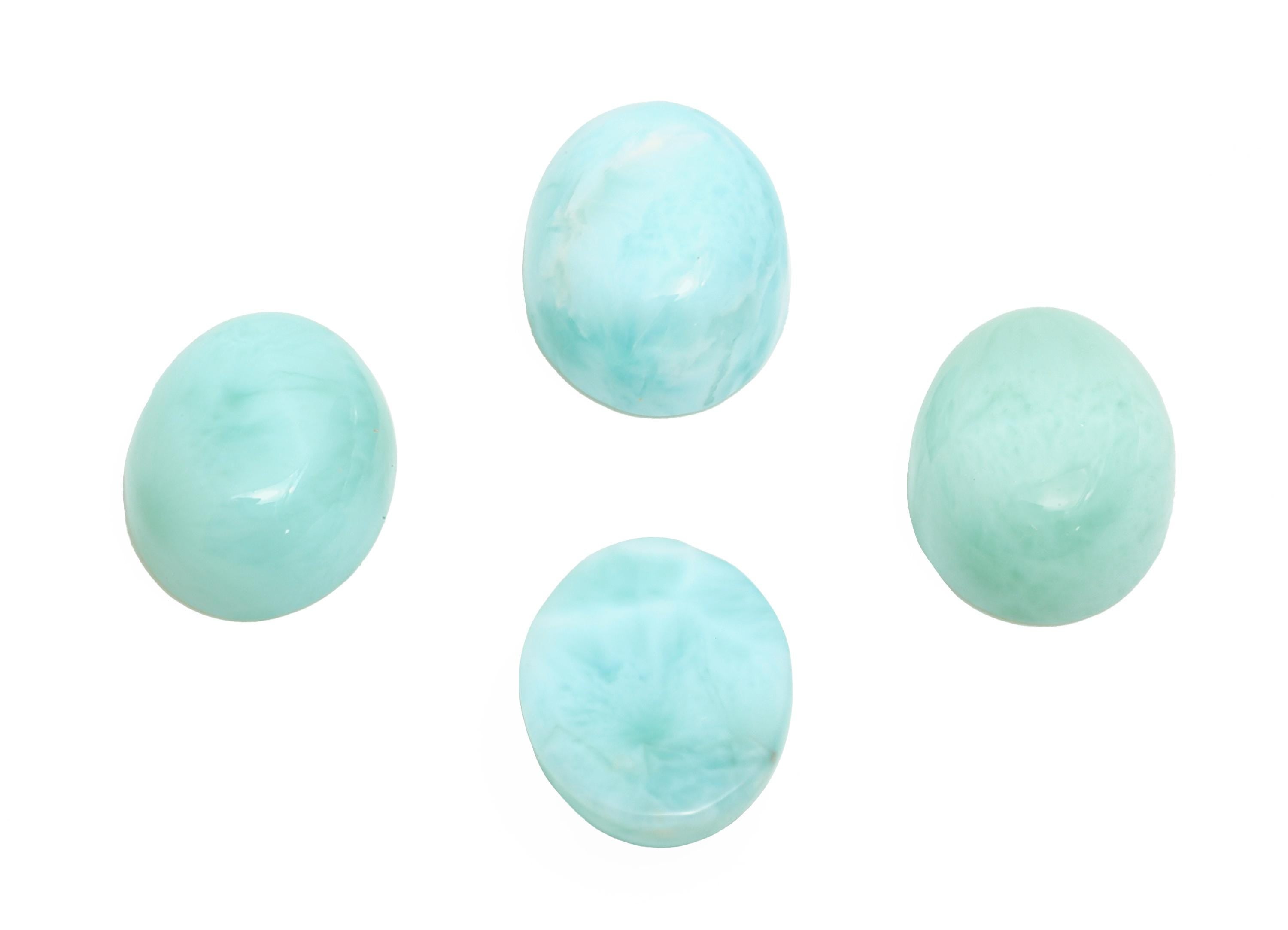 8*10mm Oval Larimar Natural Stone - Blue Larimar Cabochon For Crafts - Larimar Stone For Bezel Setting - Larimar For Jewelry Making - NS2755 - DOMEDBAZAAR