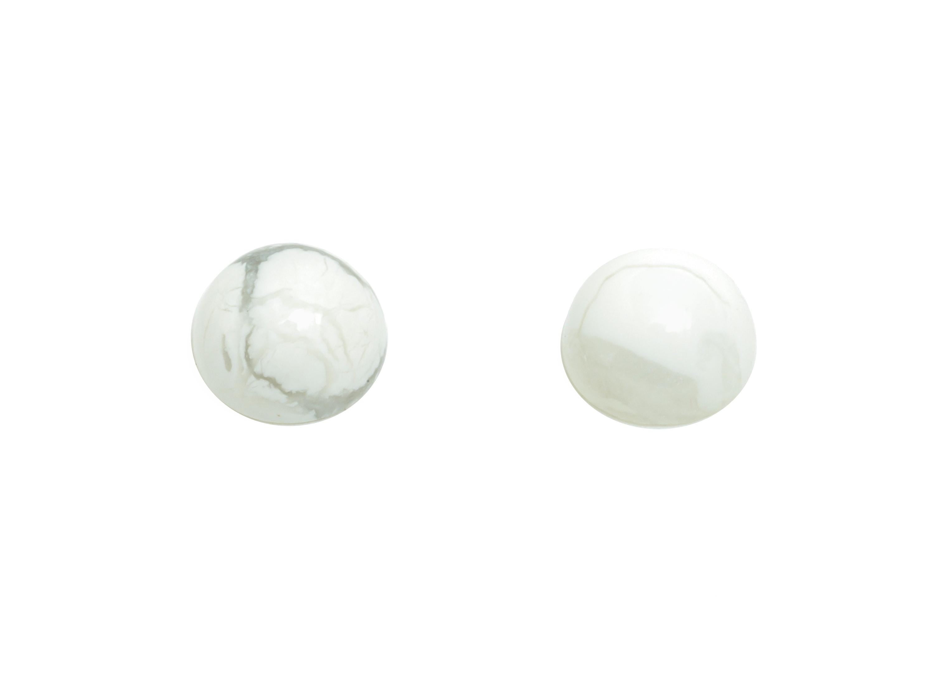 6mm White Turquoise Cabochon - Round Bezel Setting Stone for Jewelry Making - Smooth Cabochon for Ring - Healing Stone Gemstone - NS2936 - DOMEDBAZAAR