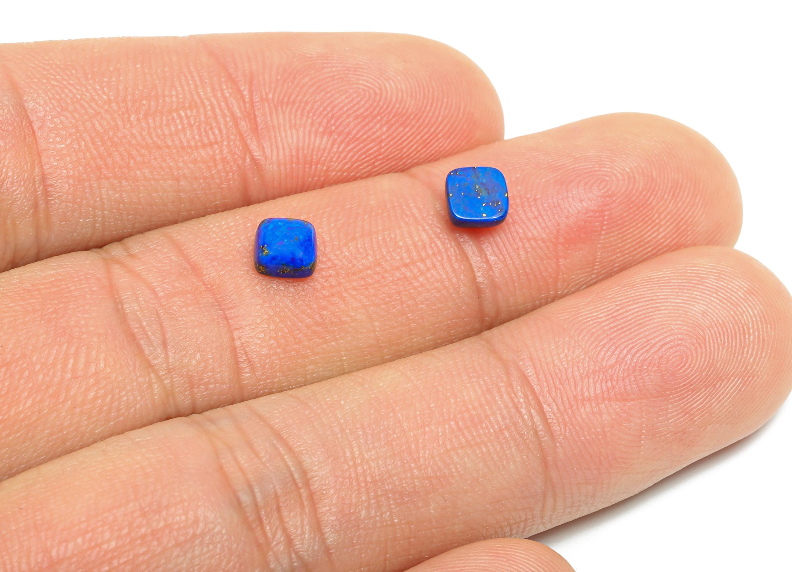 5mm Cabochon Square Deep Blue Lapis Stone - High-Quality Lapis Lazuli For DIY Jewelry - Polished Healing Stone For Jewelry Setting - NS2720 - DOMEDBAZAAR