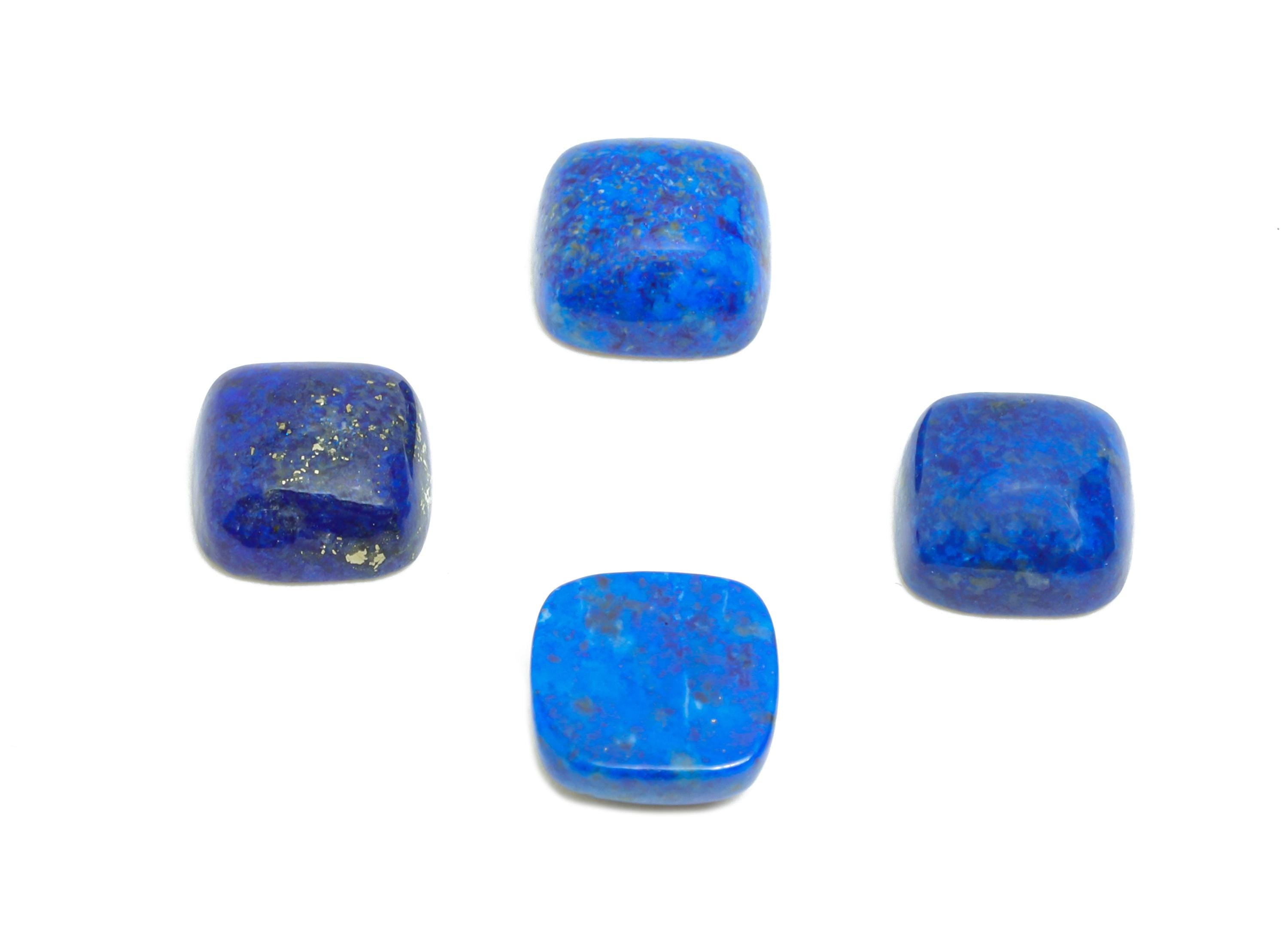 6mm Cabochon Square Deep Blue Lapis Stone - High-Quality Lapis Lazuli For DIY Jewelry - Polished Healing Stone For Jewelry Setting - NS2721 - DOMEDBAZAAR