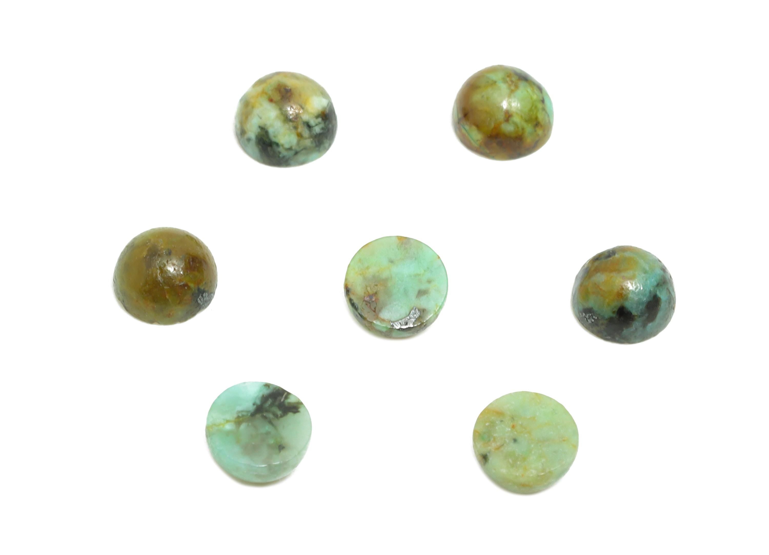 4mm African Turquoise Cabochon - Round Bezel Setting Stone for Pendant Jewelry - Polished Cabochon for Ring - Healing Stone Gemstone -NS2930 - DOMEDBAZAAR