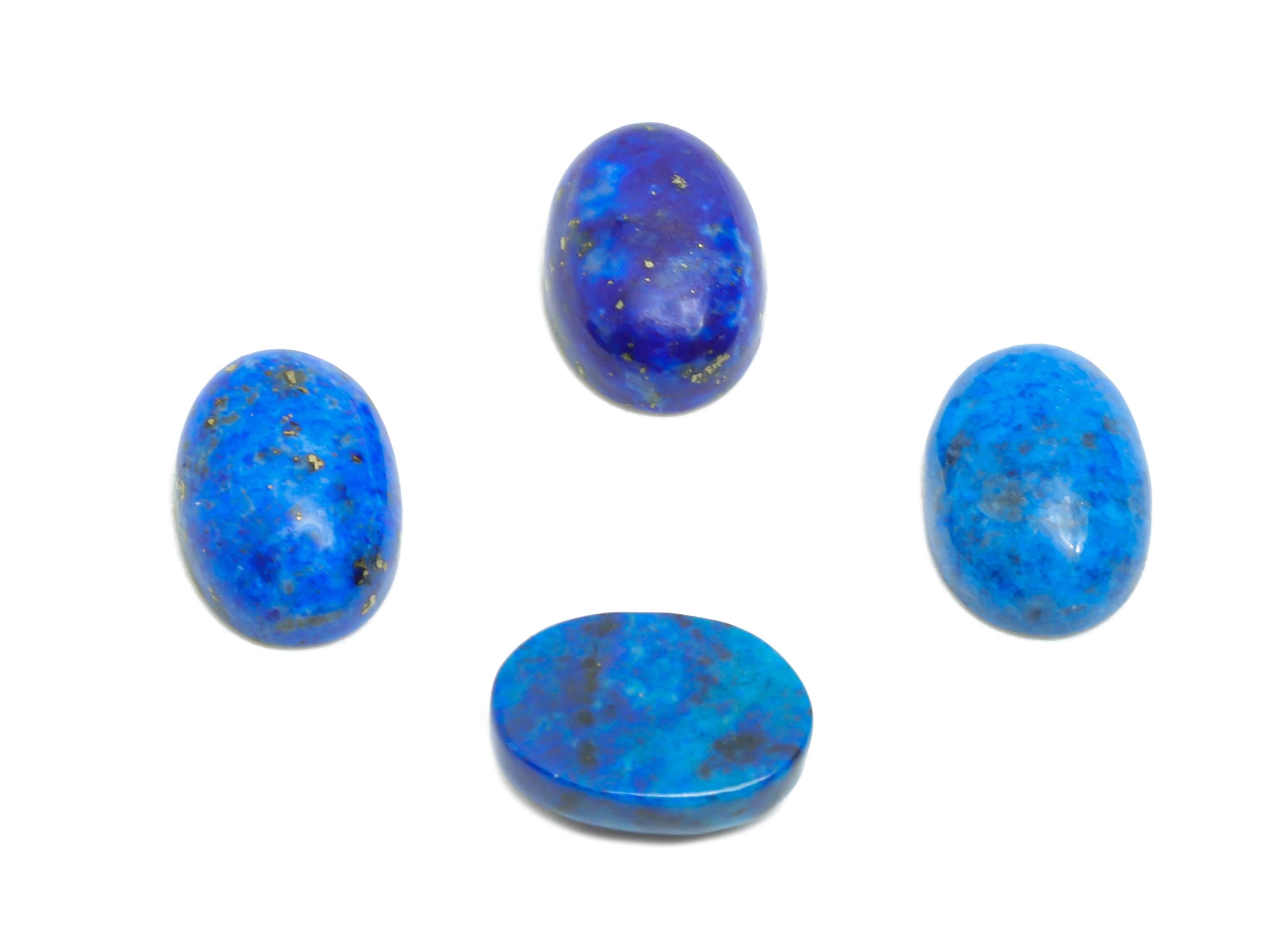 5*7mm Cabochon Oval Deep Blue Lapis Stone - Handmade Stone For DIY Jewelry - Best Lapis Lazuli Jewelry Supplies For Bezel Setting - NS2724 - DOMEDBAZAAR