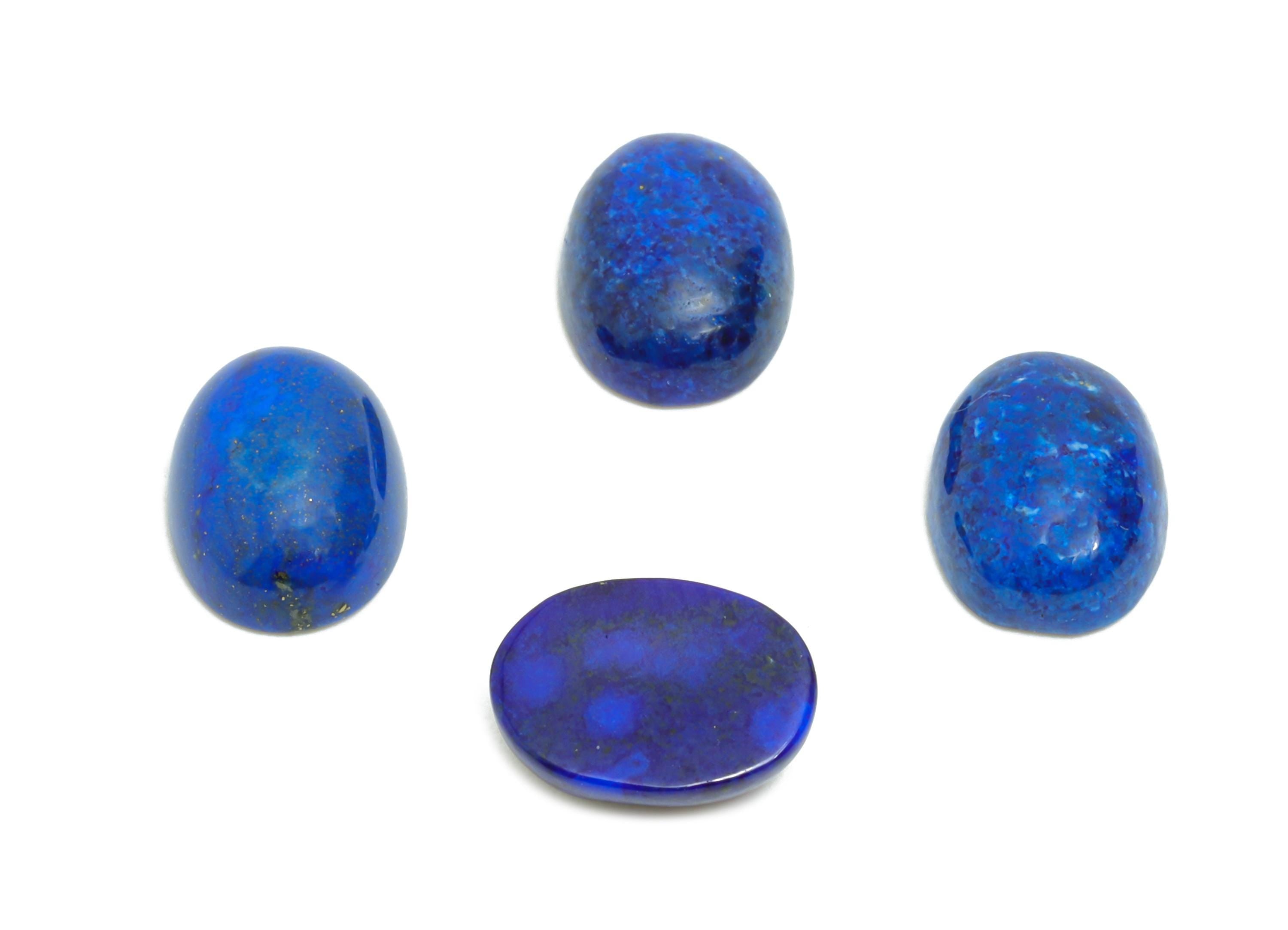 6*8mm Cabochon Oval Deep Blue Lapis Stone - Handmade Stone For DIY Jewelry - Best Lapis Lazuli Jewelry Supplies For Bezel Setting - NS2725 - DOMEDBAZAAR