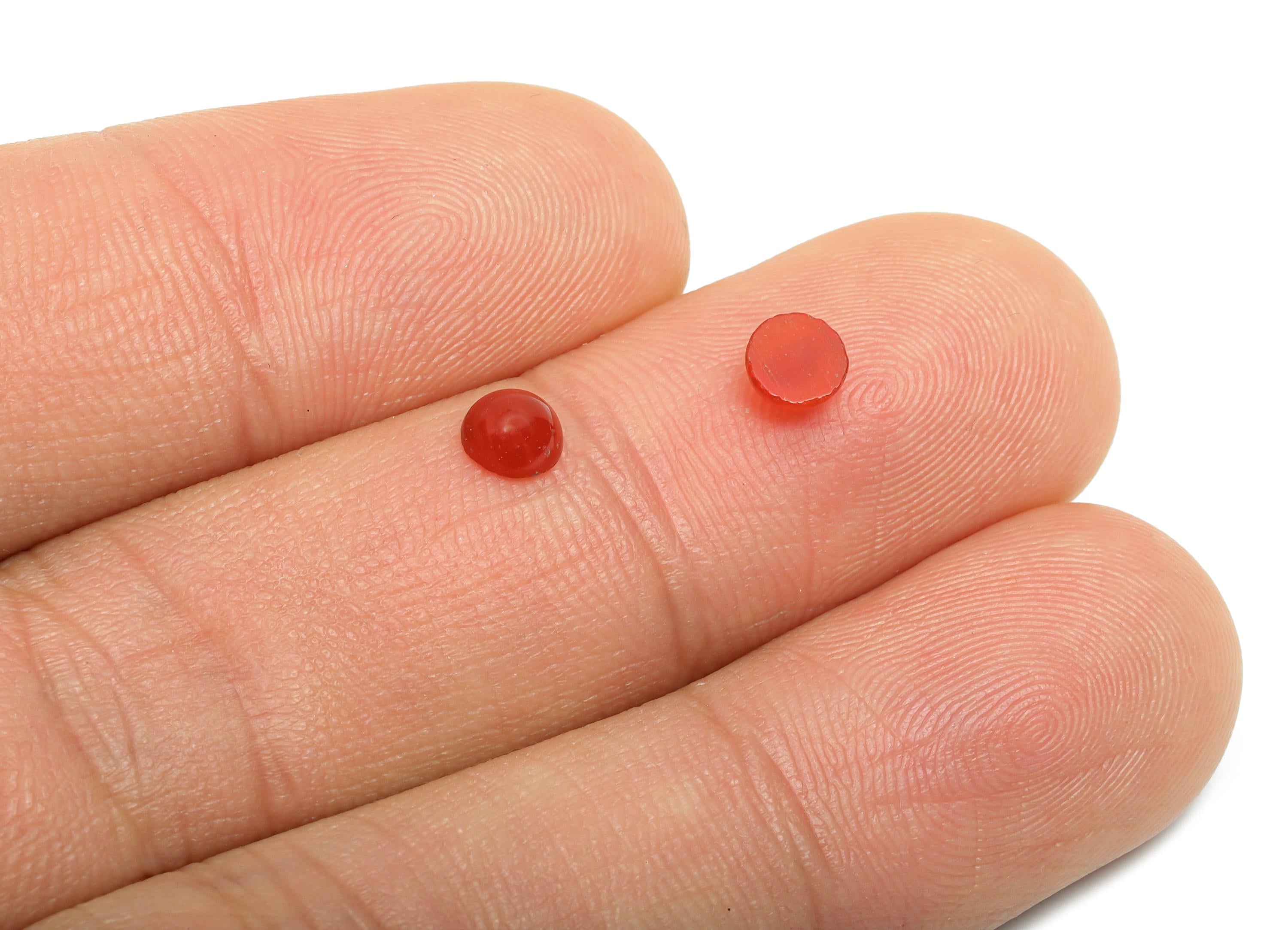 5mm Red Agate Cabochon - Round Bezel Setting Stone for Pendant Jewelry - Polished Red Agate Cabochon for Rings - Healing Gemstone - NS2933 - DOMEDBAZAAR