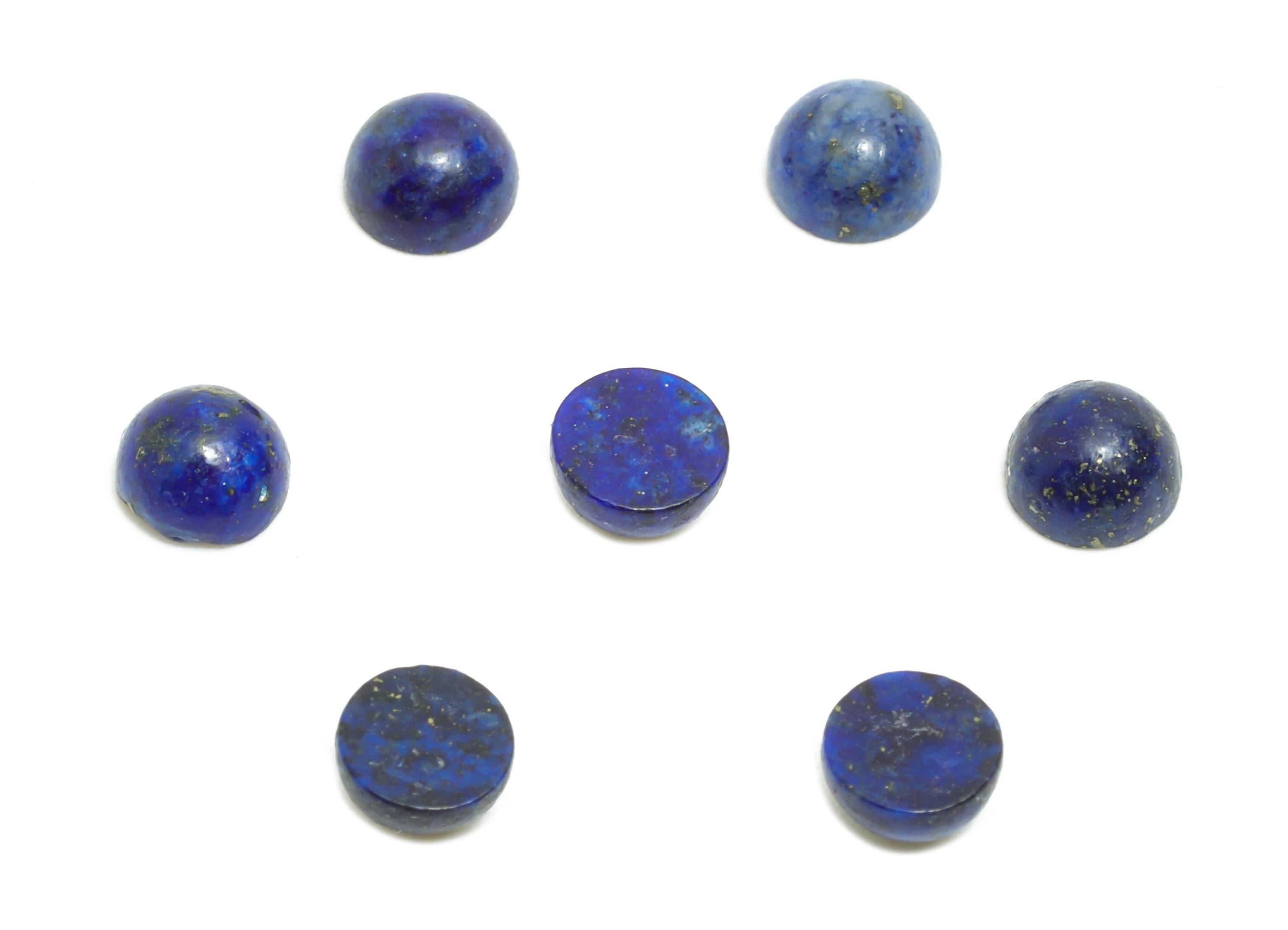 4mm Lapis Lazuli Cabochon - Round Bezel Setting Stone for Pendant Jewelry - Polished Cabochon for Rings - Healing Stone Gemstone - NS2934 - DOMEDBAZAAR